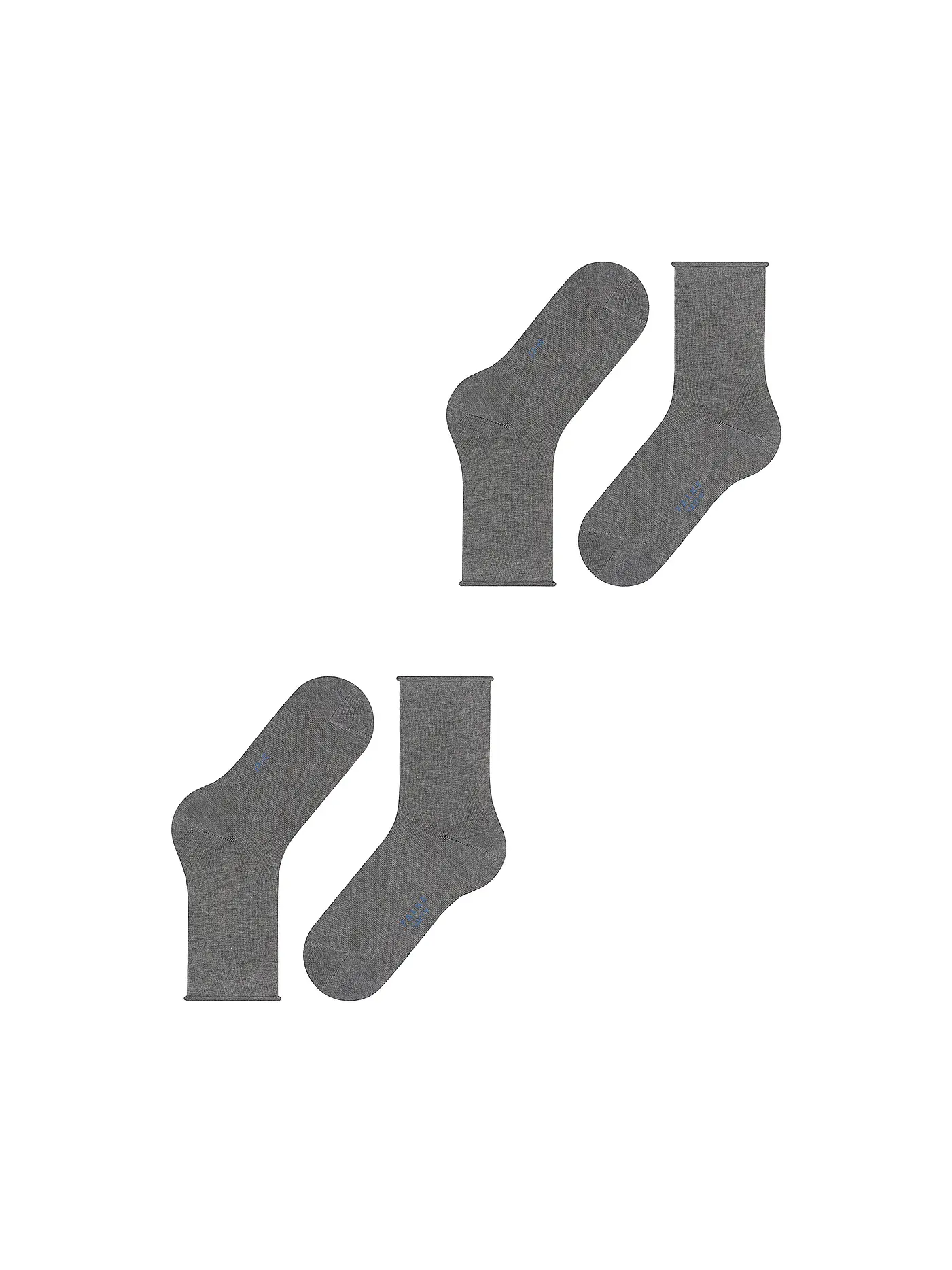 FALKE | Happy Socken 2er Pkg light grey mel. | grau