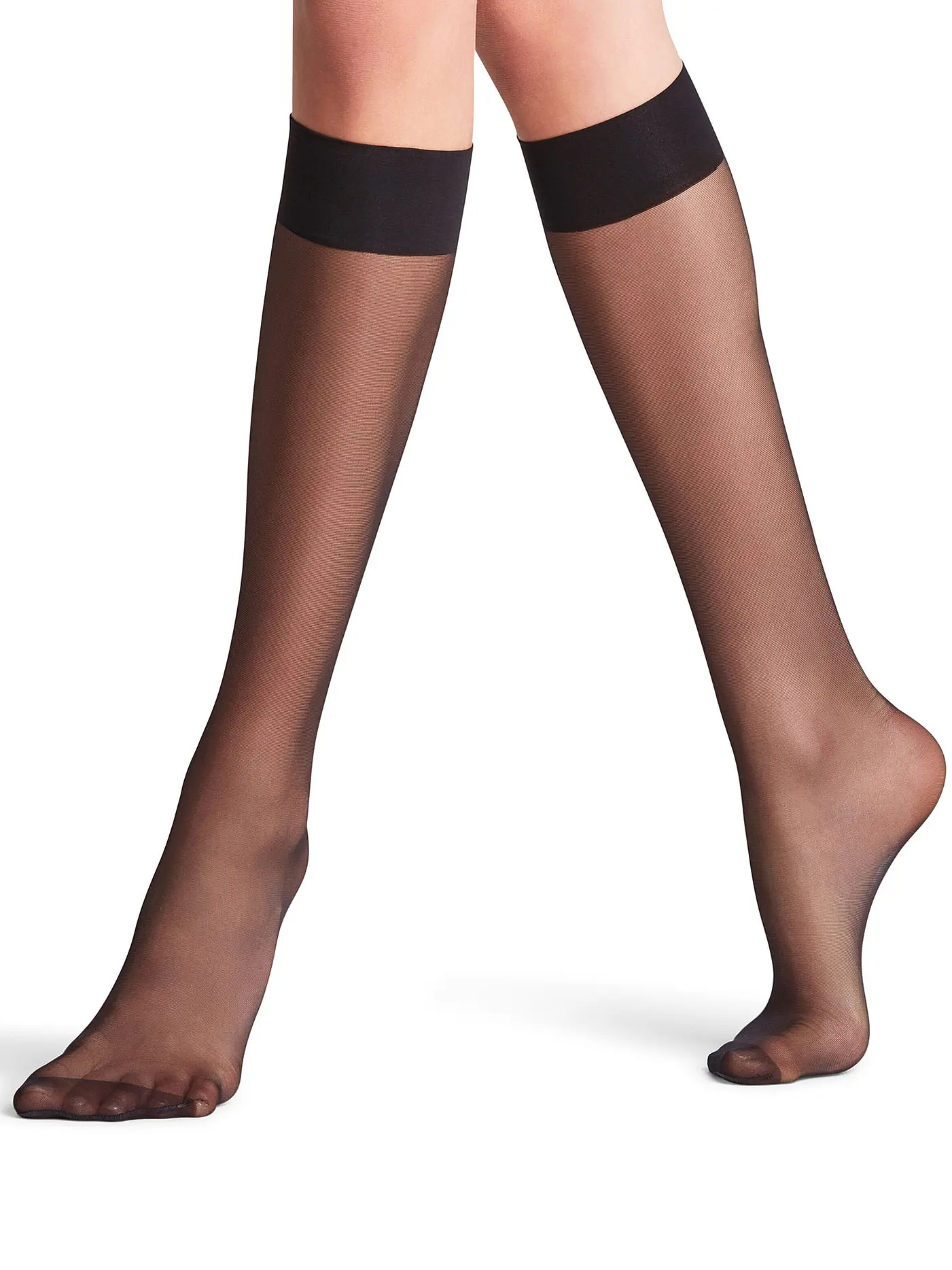 FALKE | Kniestrümpfe Seidenglatt 15 DEN anthracite | schwarz