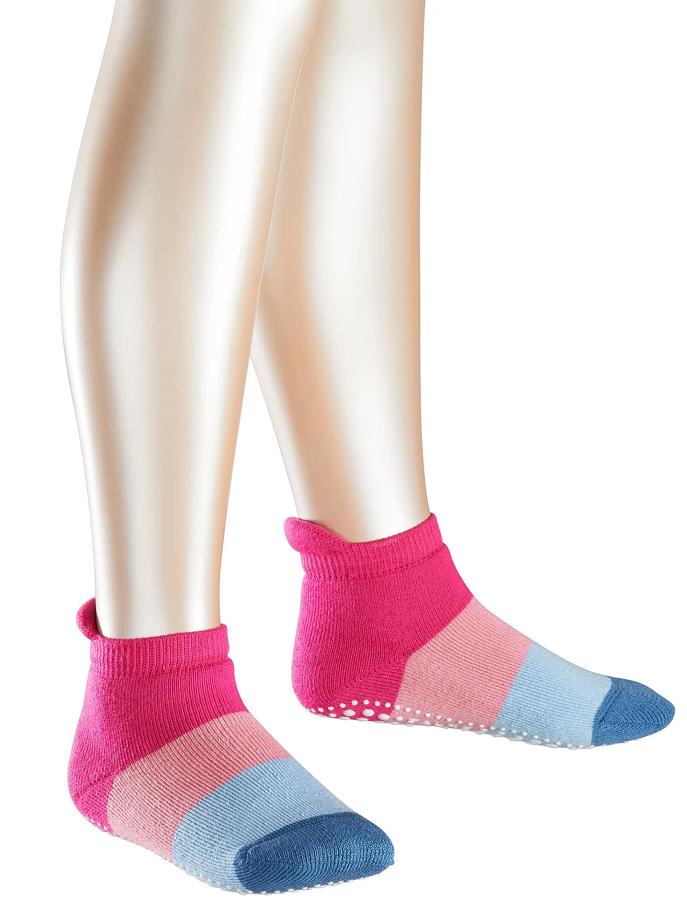 FALKE | Knaben ABS-Socken "Quarter Ringel" navyblue m | pink