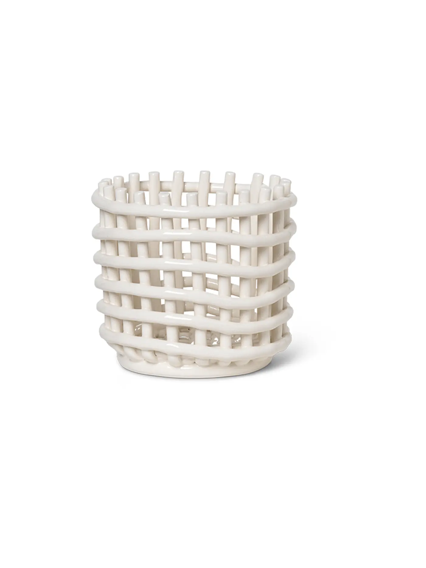 FERM LIVING | Aufbewahrungskorb Ceramic Small Offwhite | weiss