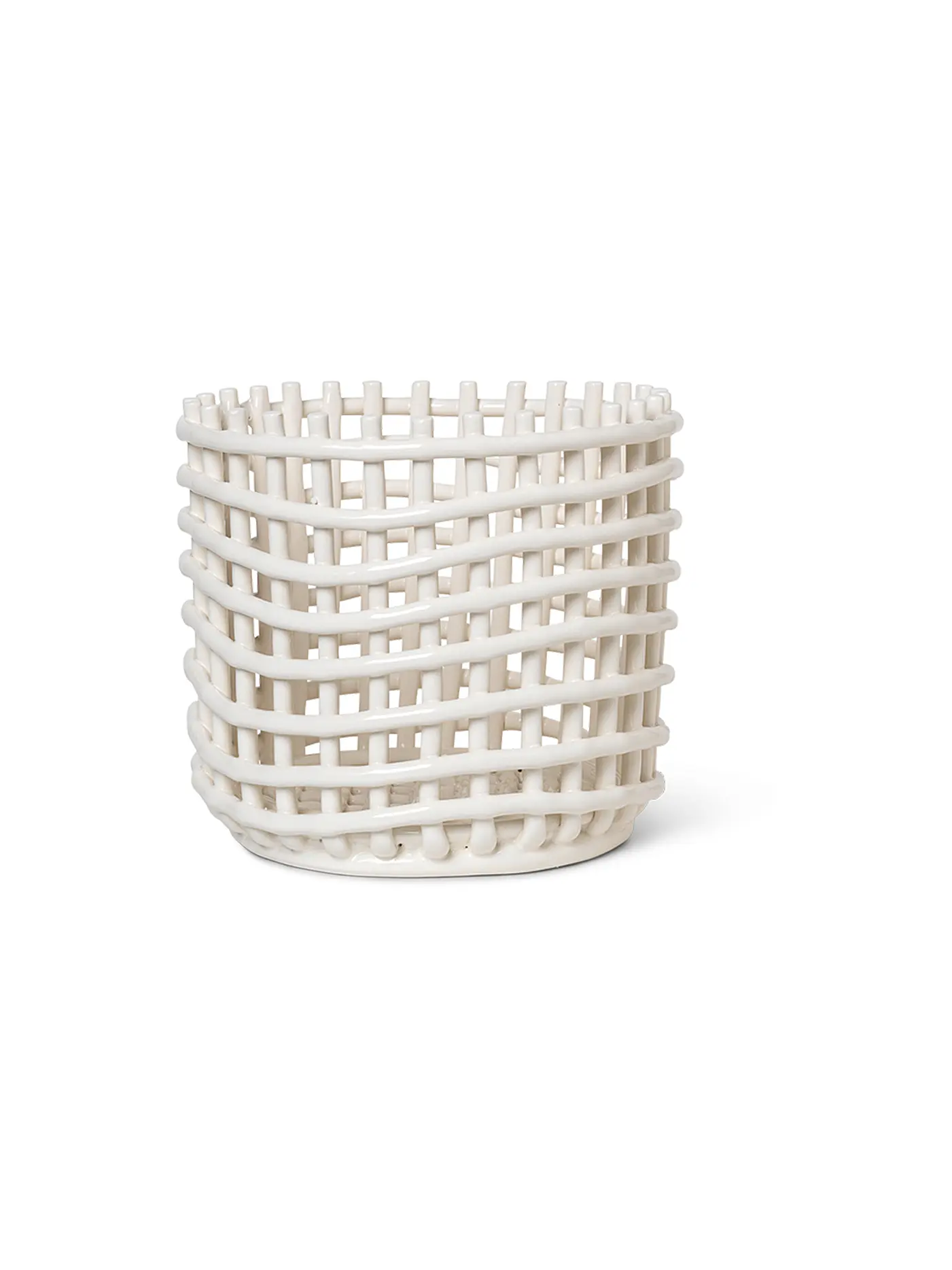FERM LIVING | Aufbewahrungskorb Keramik Large Off White | weiss