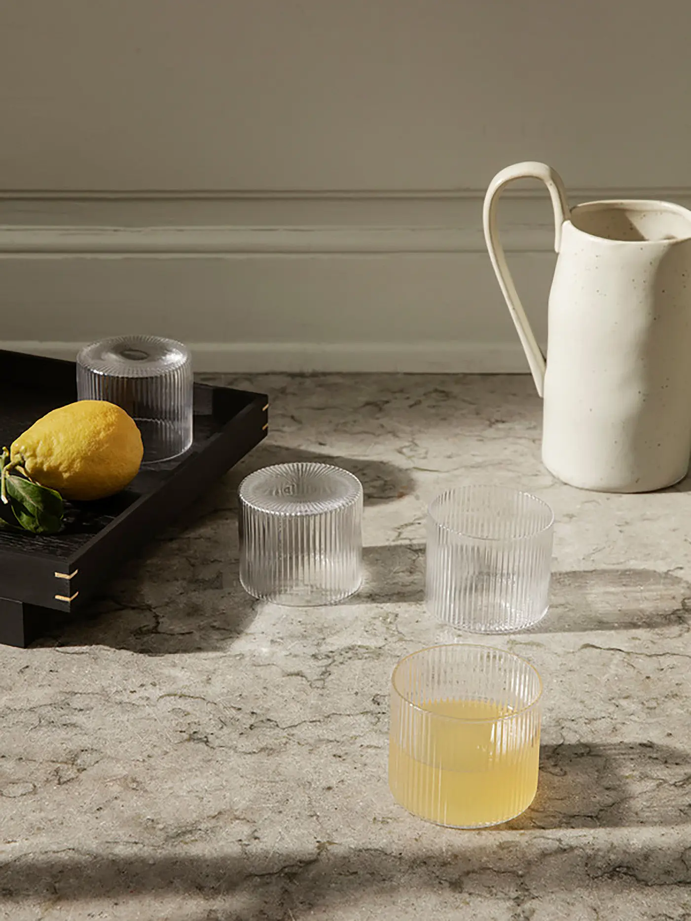 FERM LIVING | Glas 4er Set RIPPLE | transparent