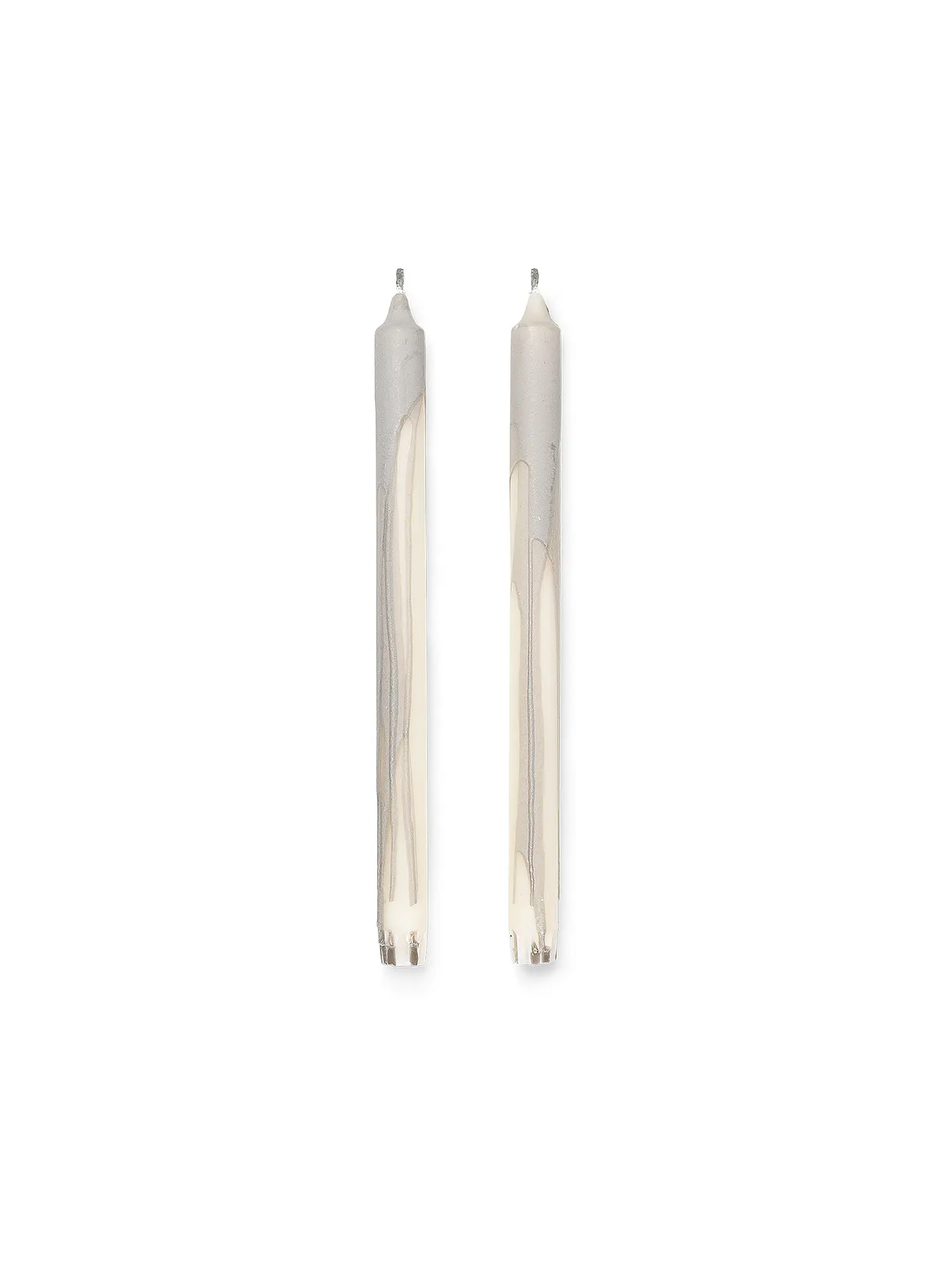 FERM LIVING | Kerzen 2er Set Dryp Candles  Warm Grey | hellgrau
