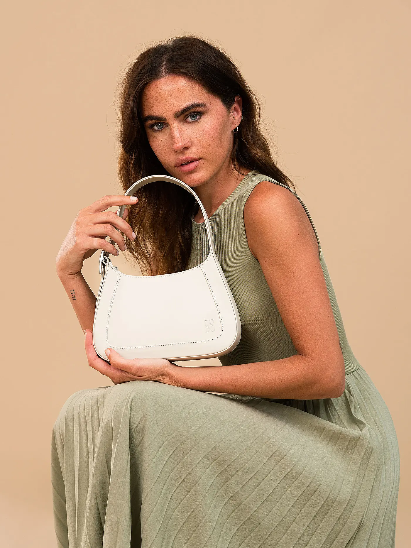 FIVE FORTY | Ledertasche - Mini Bag GAIA | beige