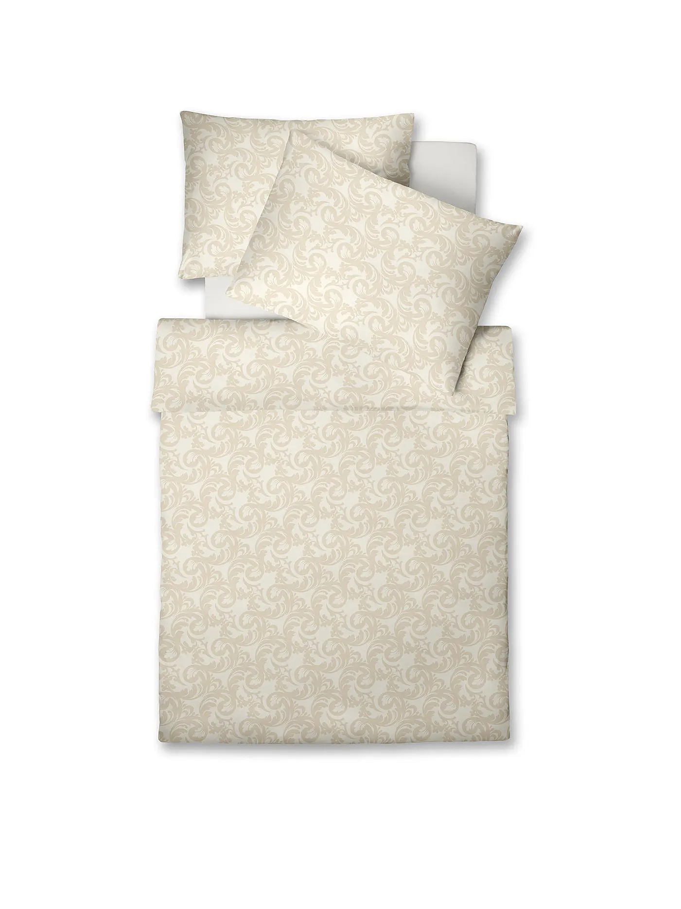 FLEURESSE | Damast Bettwäsche Opal 70x90cm / 140x200cm  | creme