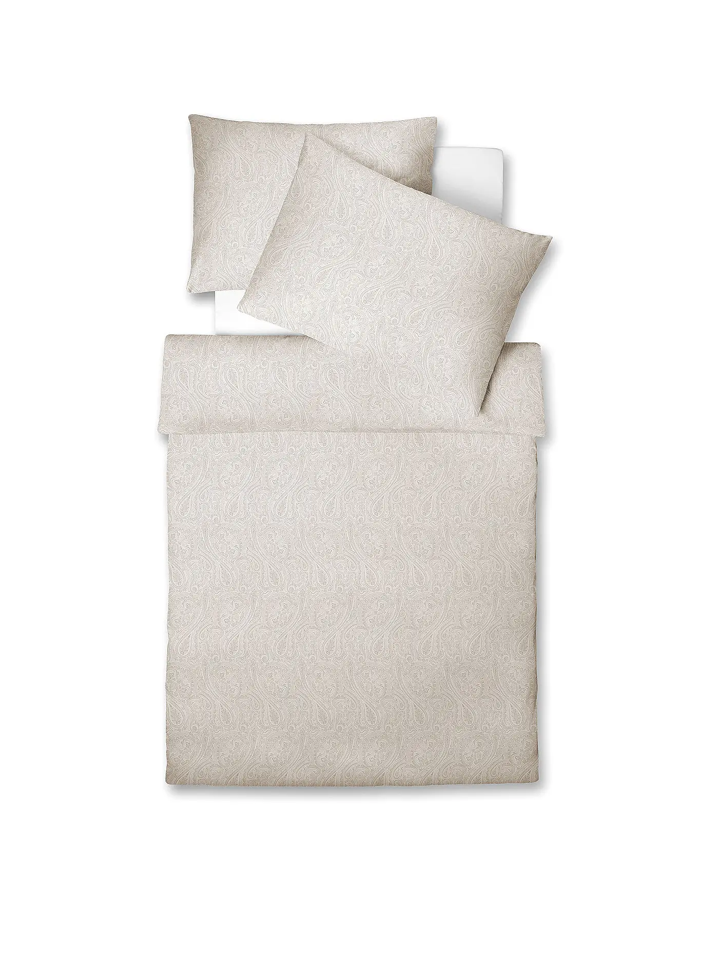FLEURESSE | Damast Bettwäsche Opal 70x90cm / 140x200cm Sand | beige