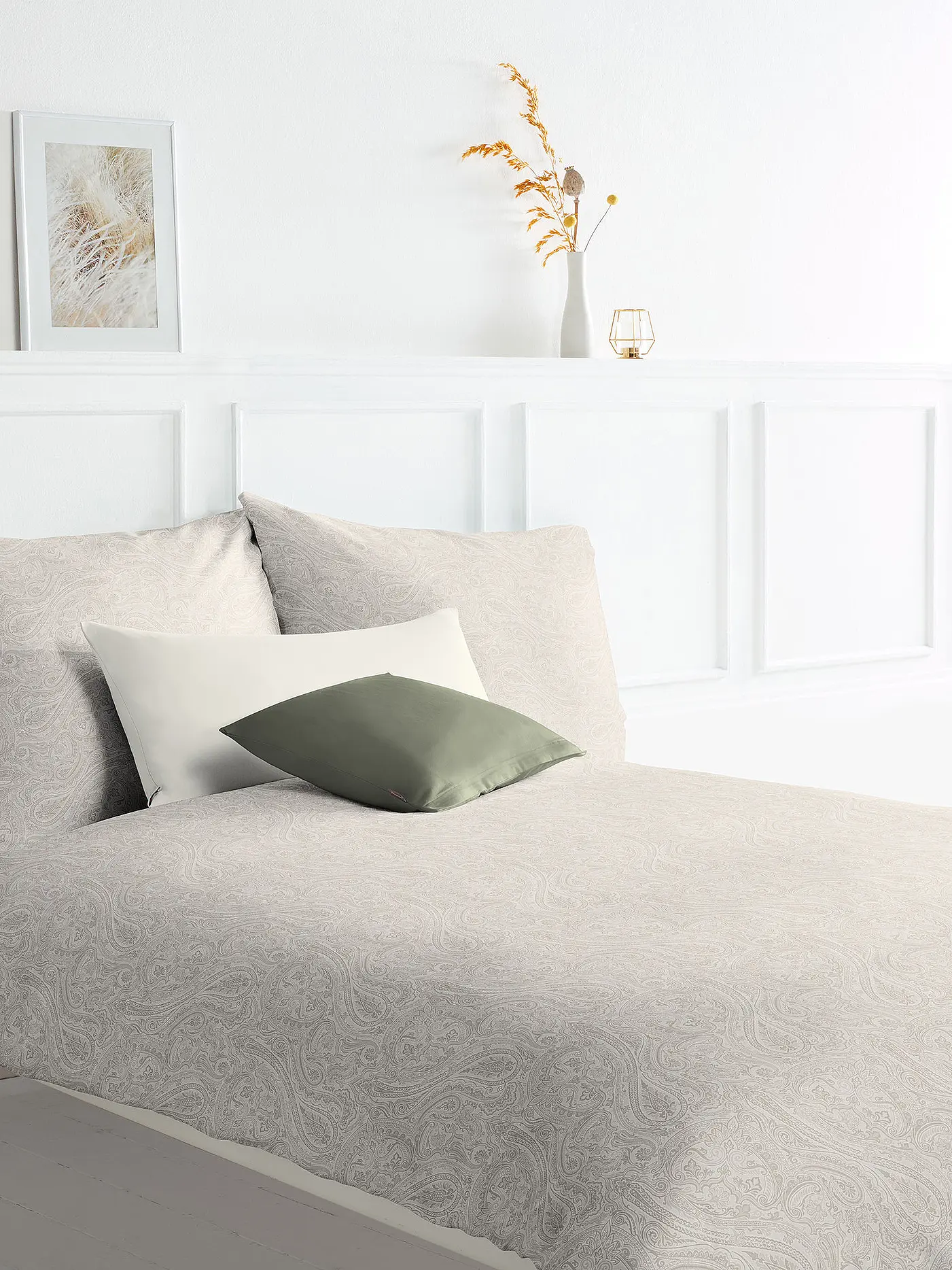 FLEURESSE | Damast Bettwäsche Opal 70x90cm / 140x200cm Sand | beige