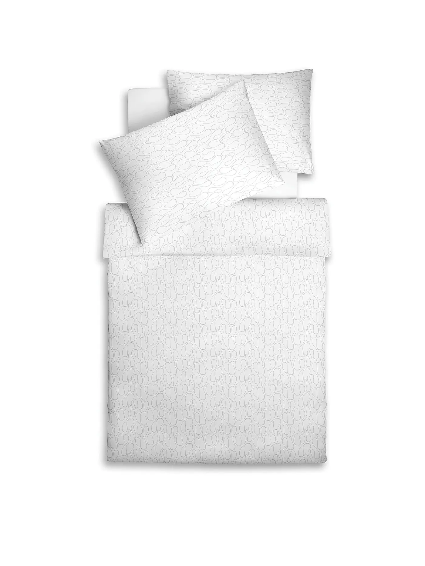 FLEURESSE | Damast-Bettwäsche "Opal" 70x90cm / 140x200cm (Weiss) | weiss