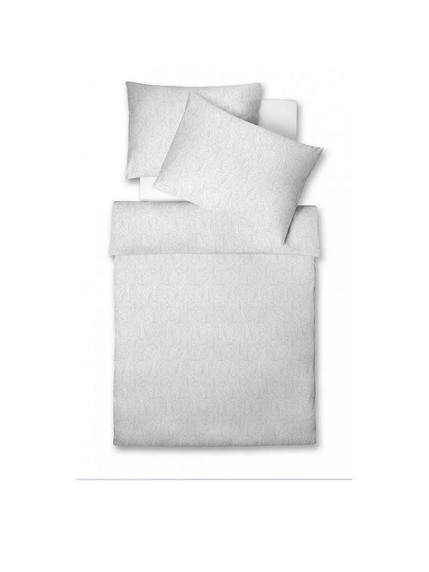 FLEURESSE | Damast Bettwäsche Opal 70x90cm / 140x200cm Sand | weiss