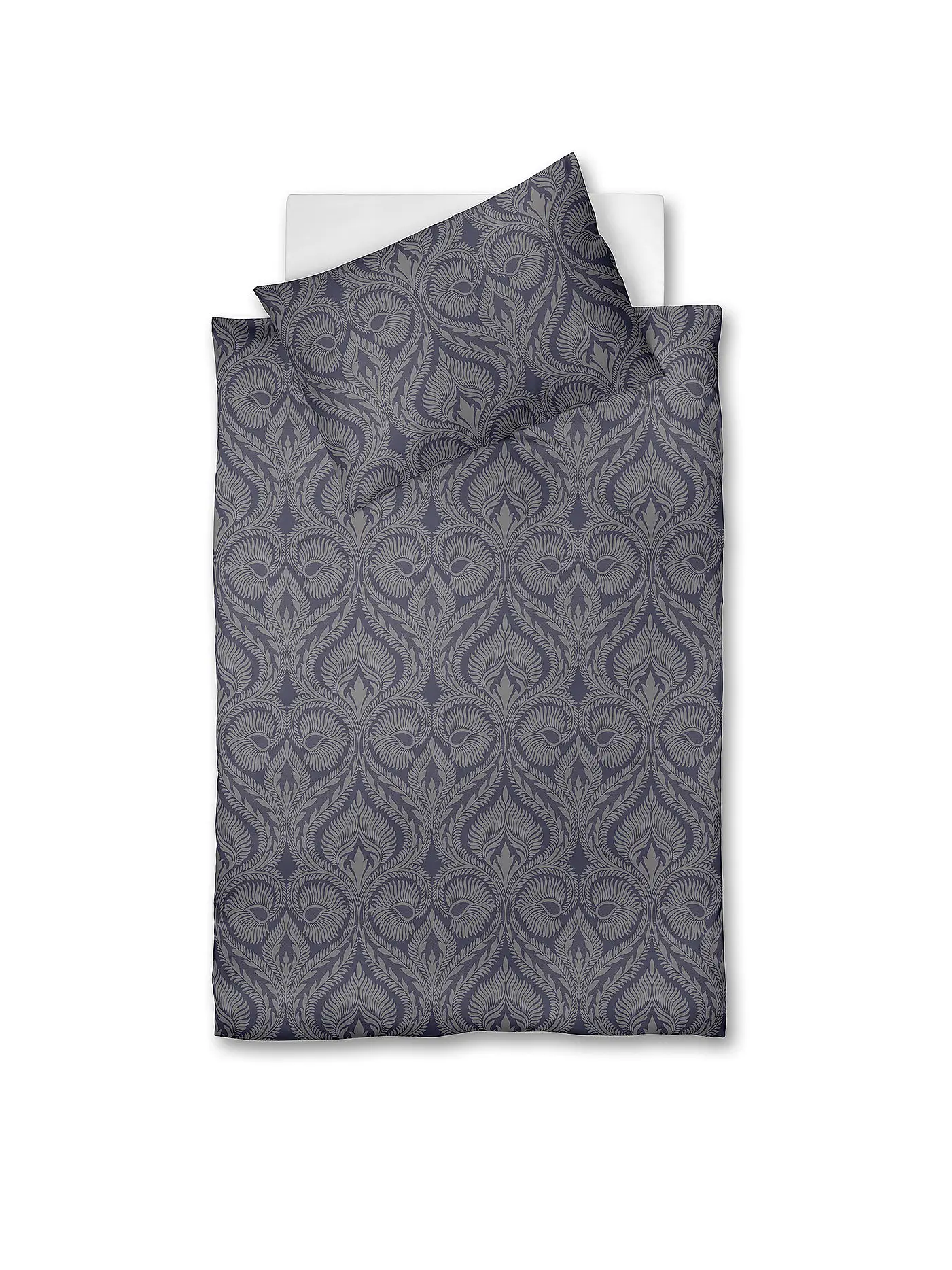 FLEURESSE | Flanell Bettwäsche 70x90cm/140x200cm Lech Blau | dunkelblau