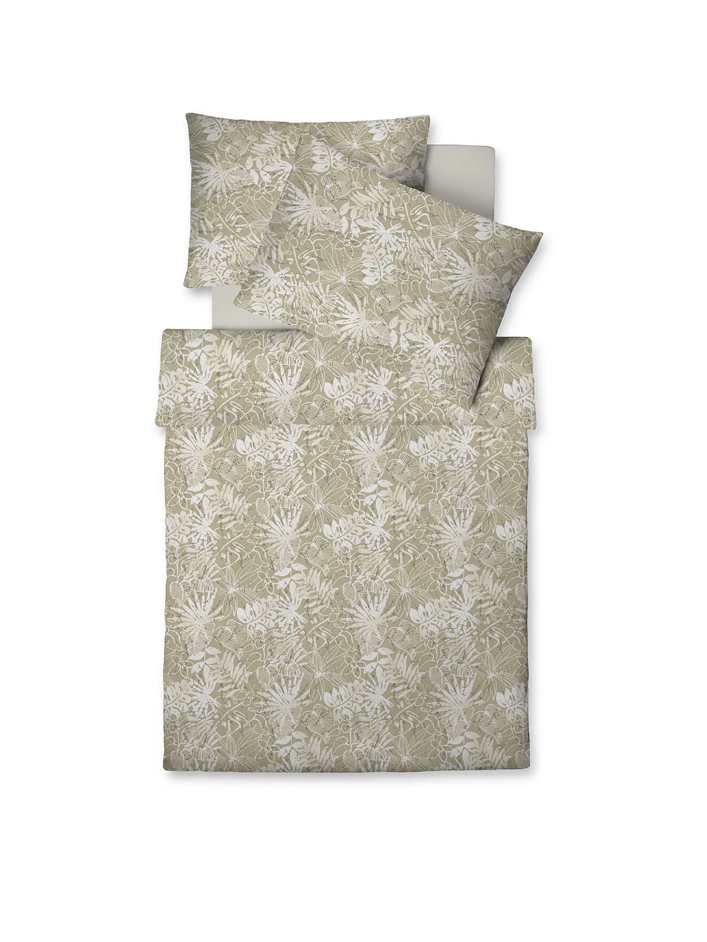 FLEURESSE | Satin Bettwäsche Vegan 70x90cm/140x200cm Taupe | braun