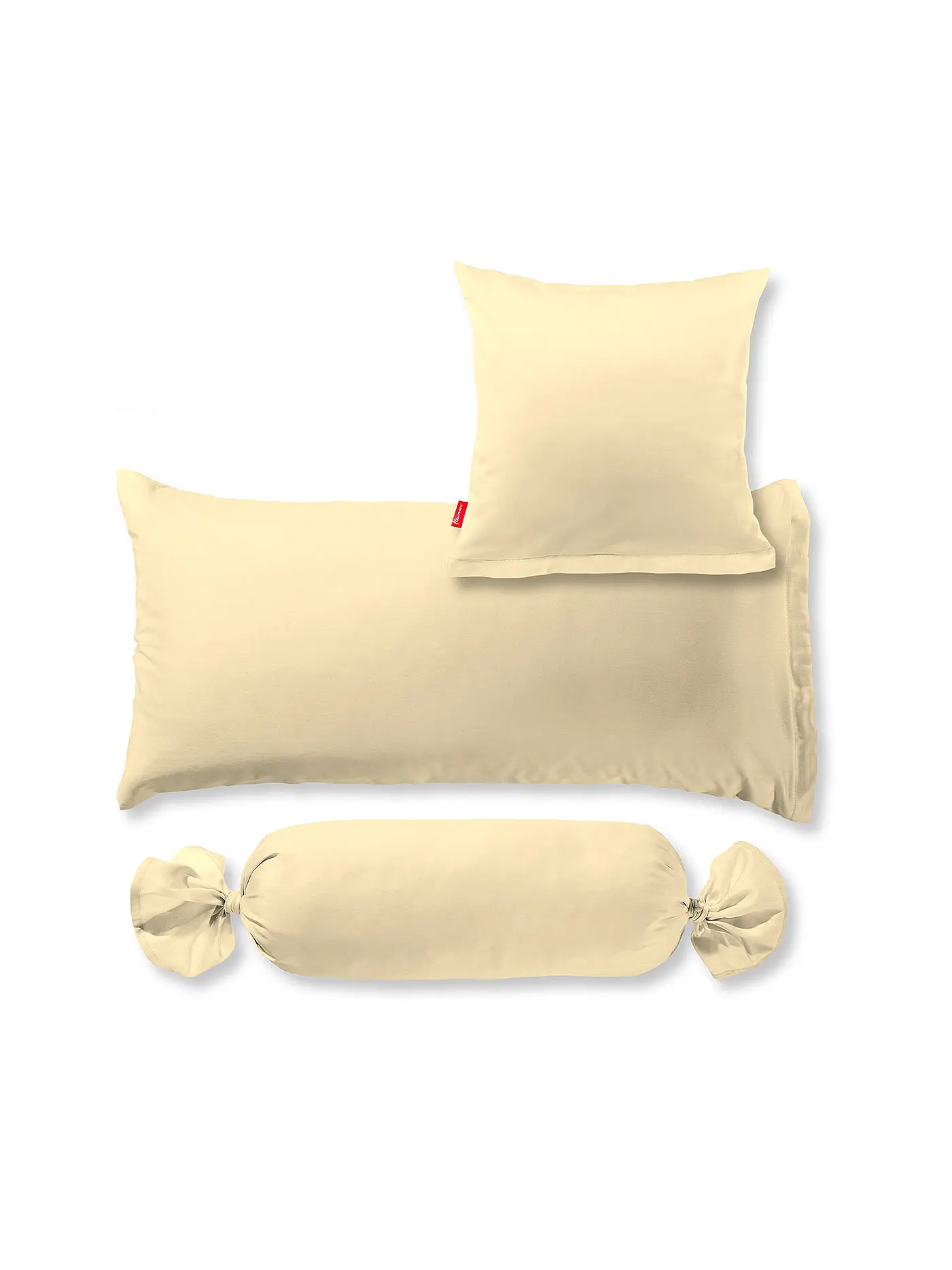 FLEURESSE | Satin Nackenrollenbezug Royal Uni 15x40cm Vanille | gelb