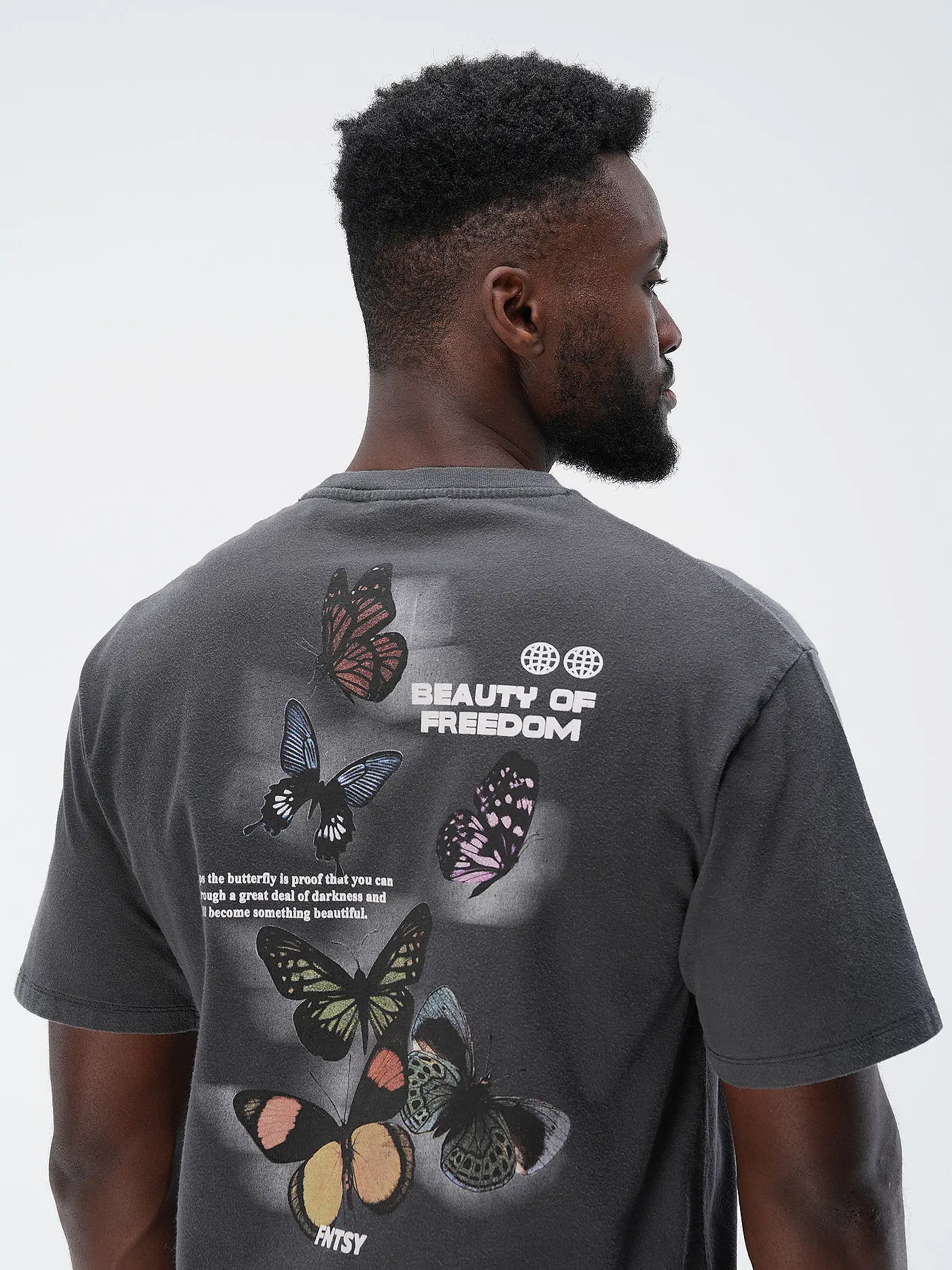FNTSY | T-Shirt BUTTERFLY | grau