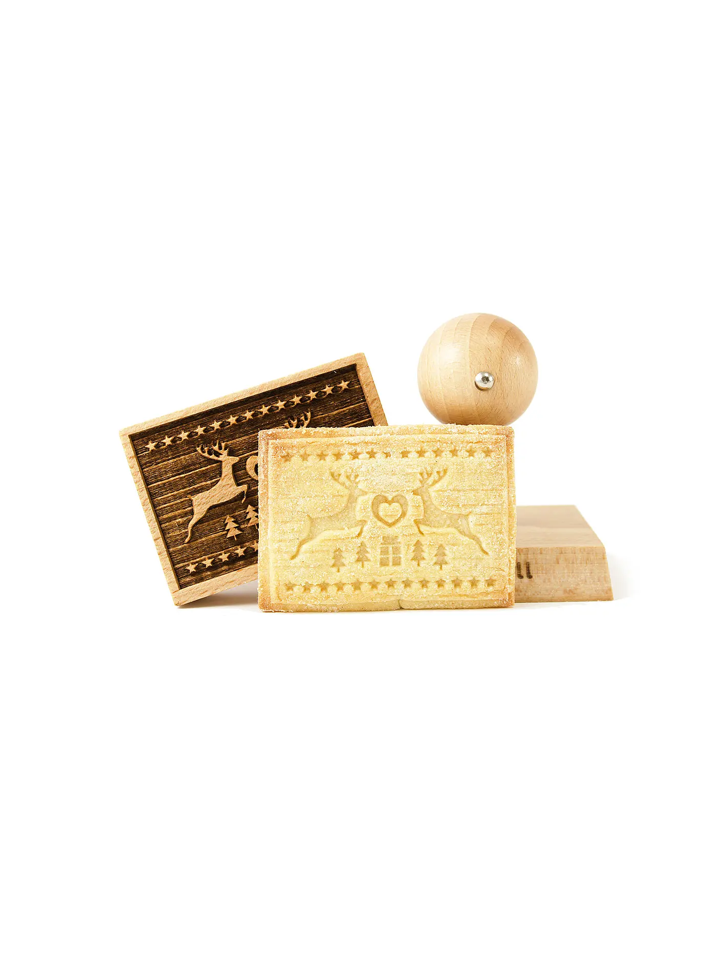 FOLKROLL | Keksstempel Magische Weihnacht 70x50mm Buche / 3D-Motiv | hellbraun