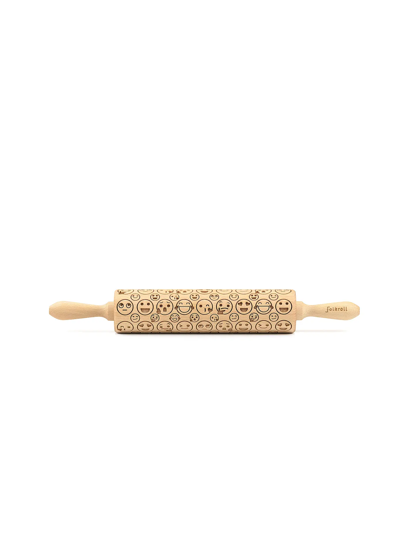 FOLKROLL | Teigrolle groß 43cm Emoticons | braun