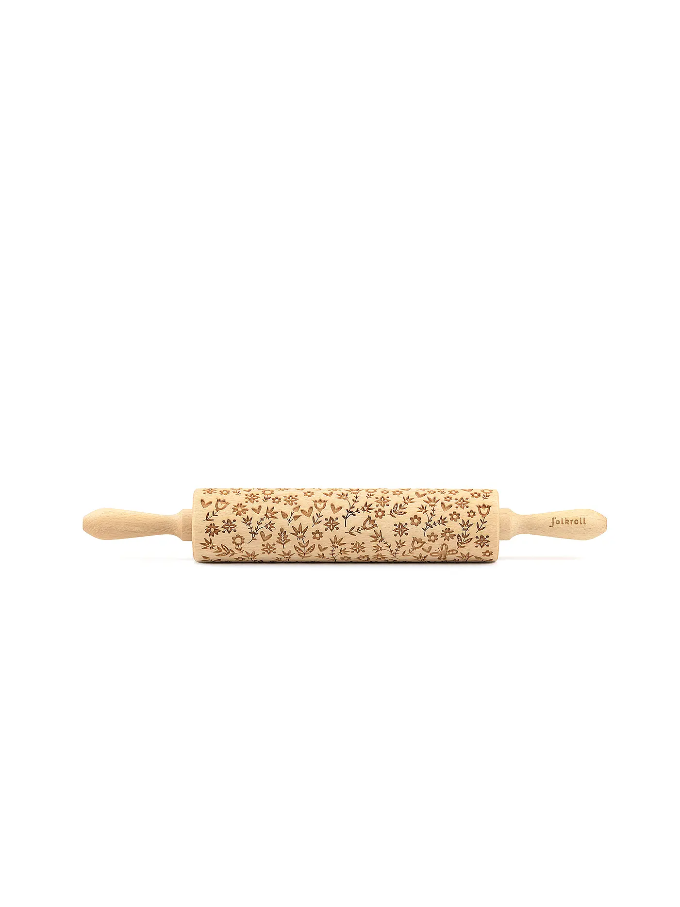 FOLKROLL | Teigrolle groß 43cm Schmettterling | braun