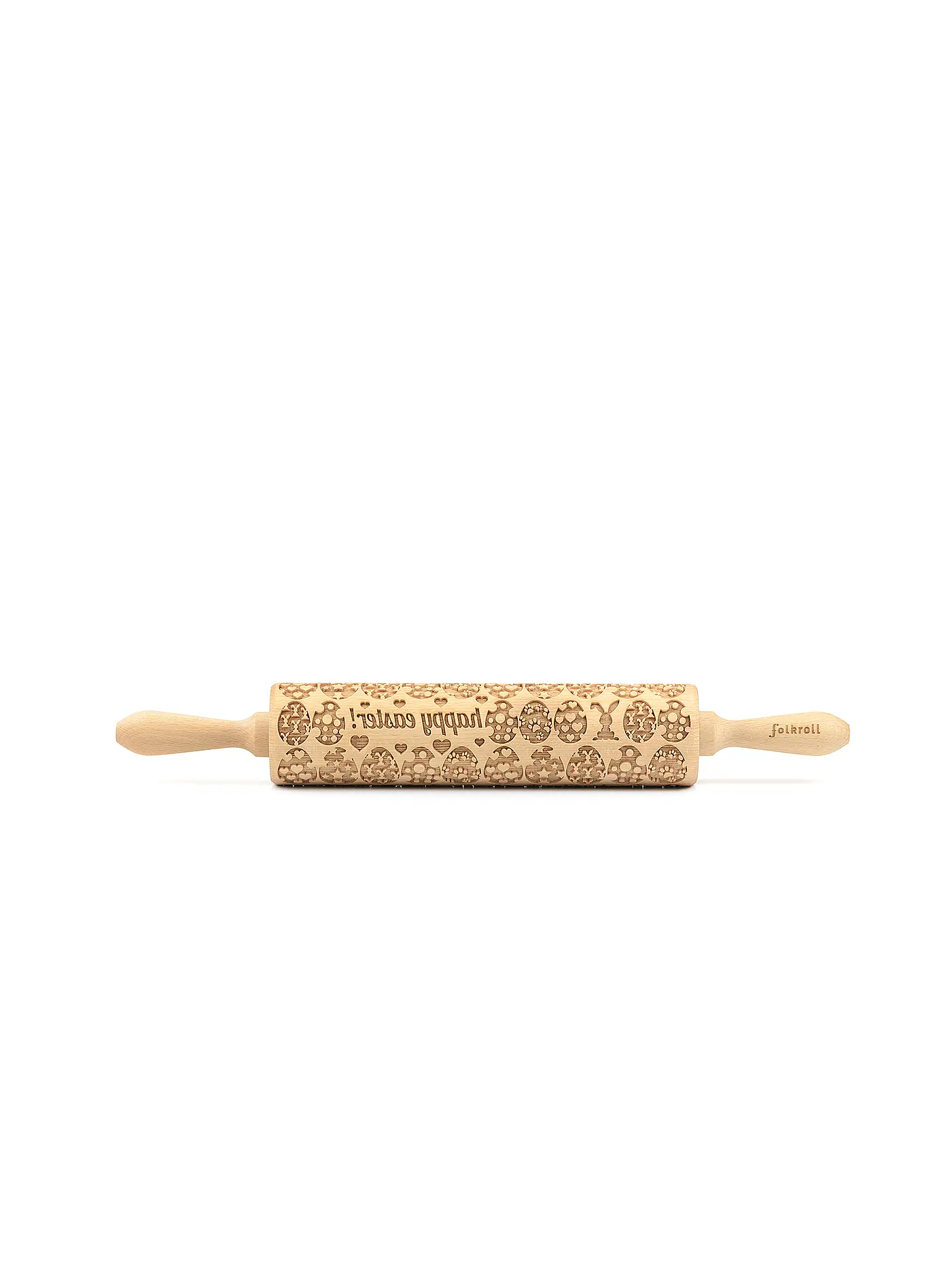 FOLKROLL | Teigrolle groß 43cm Happy Easter | braun
