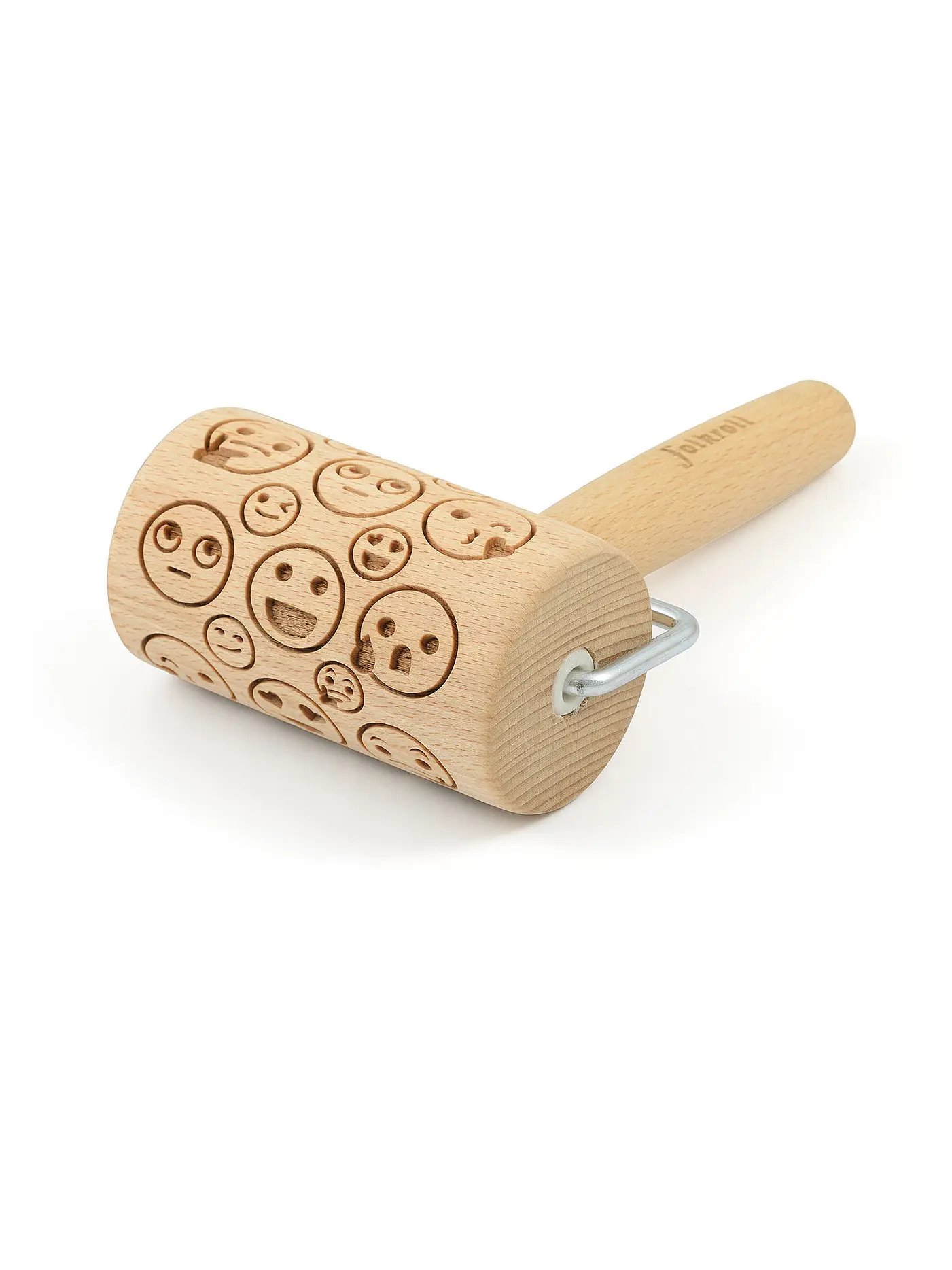 FOLKROLL | Teigrolle Mini 9,5cm Flower Power | braun