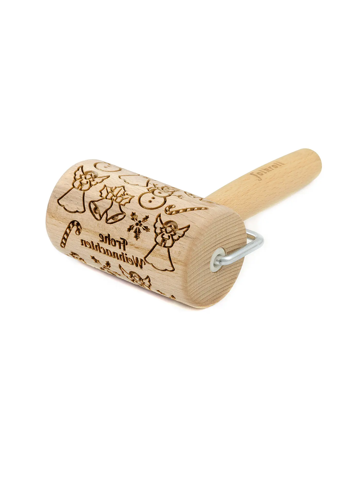 FOLKROLL | Teigrolle Mini 9,5cm Weihnachten | braun