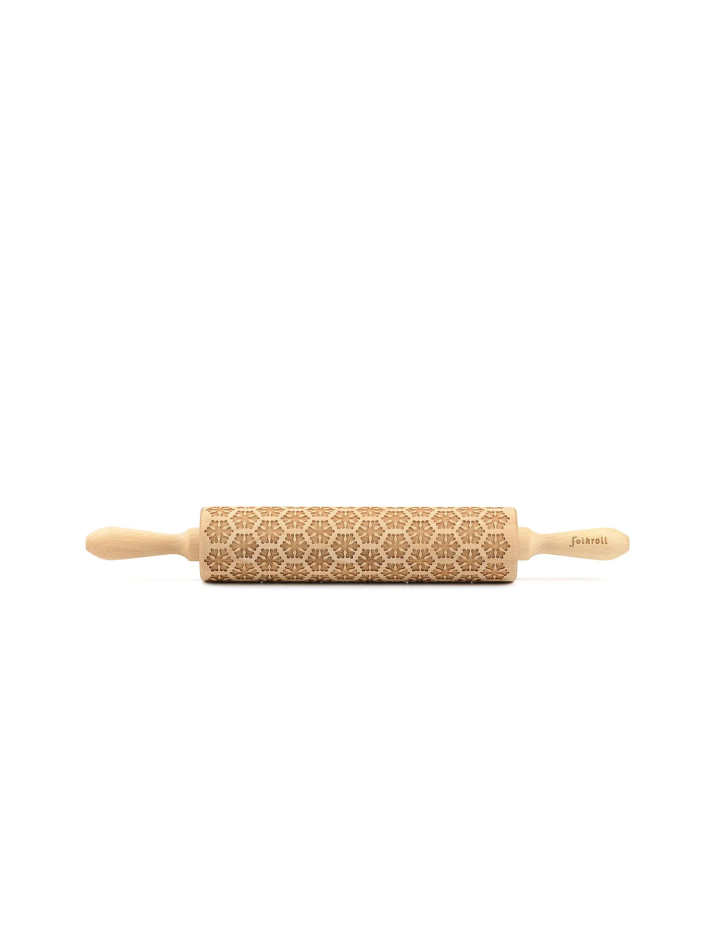 FOLKROLL | Teigrolle groß 43cm Weihnachten | braun