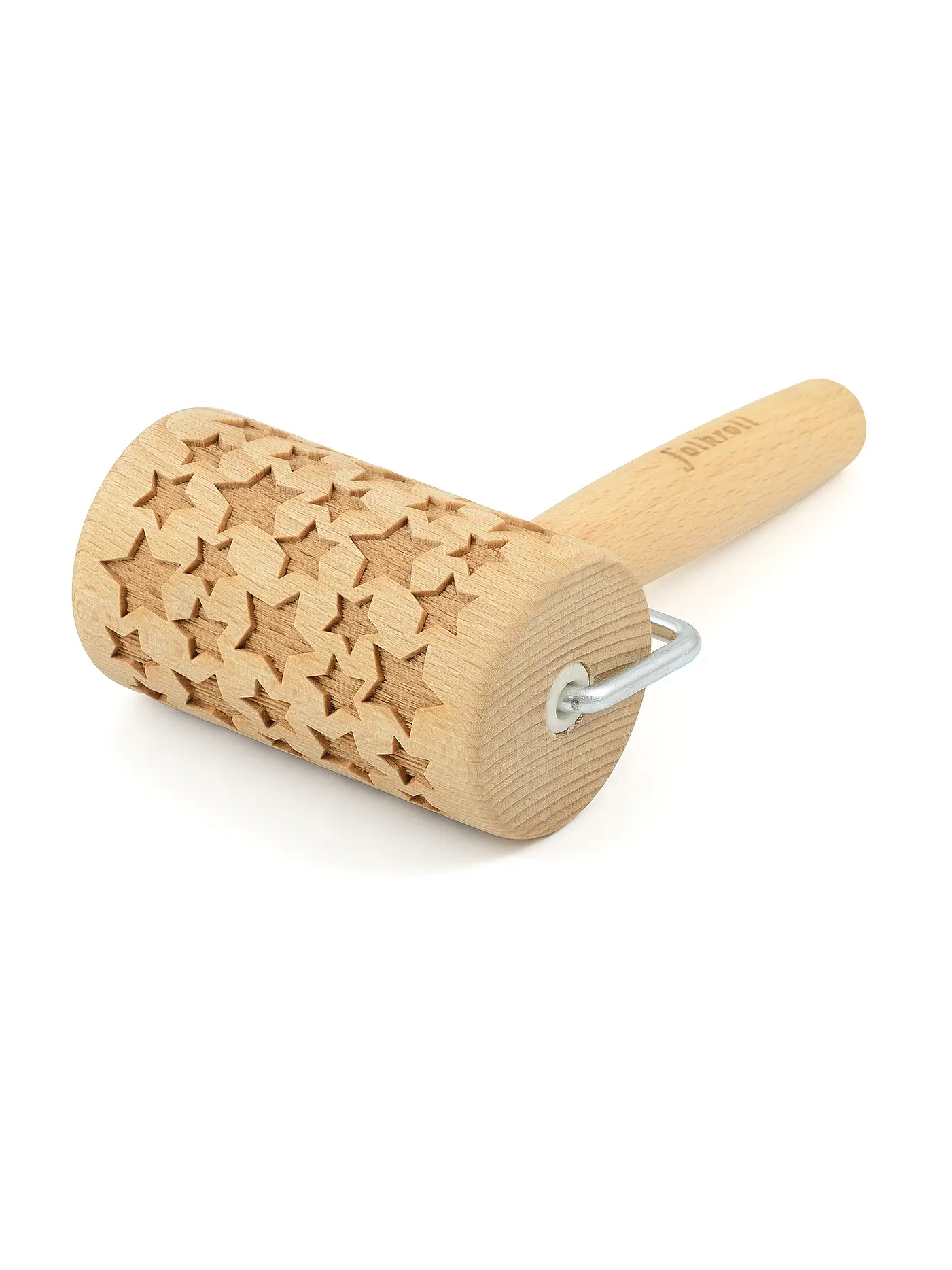 FOLKROLL | Teigrolle Sterne 9,5cm Mini | braun