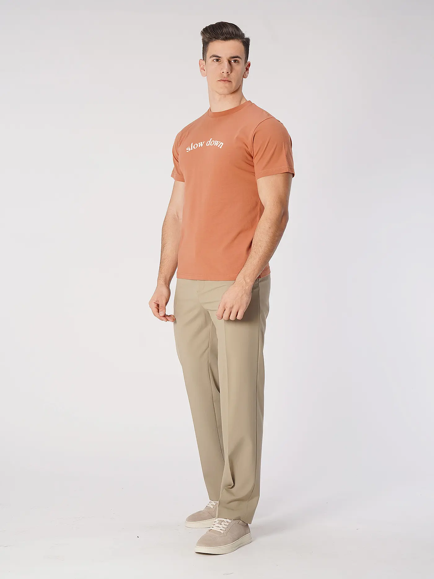 FORET | T-Shirt PACE SLOW DOWN | koralle