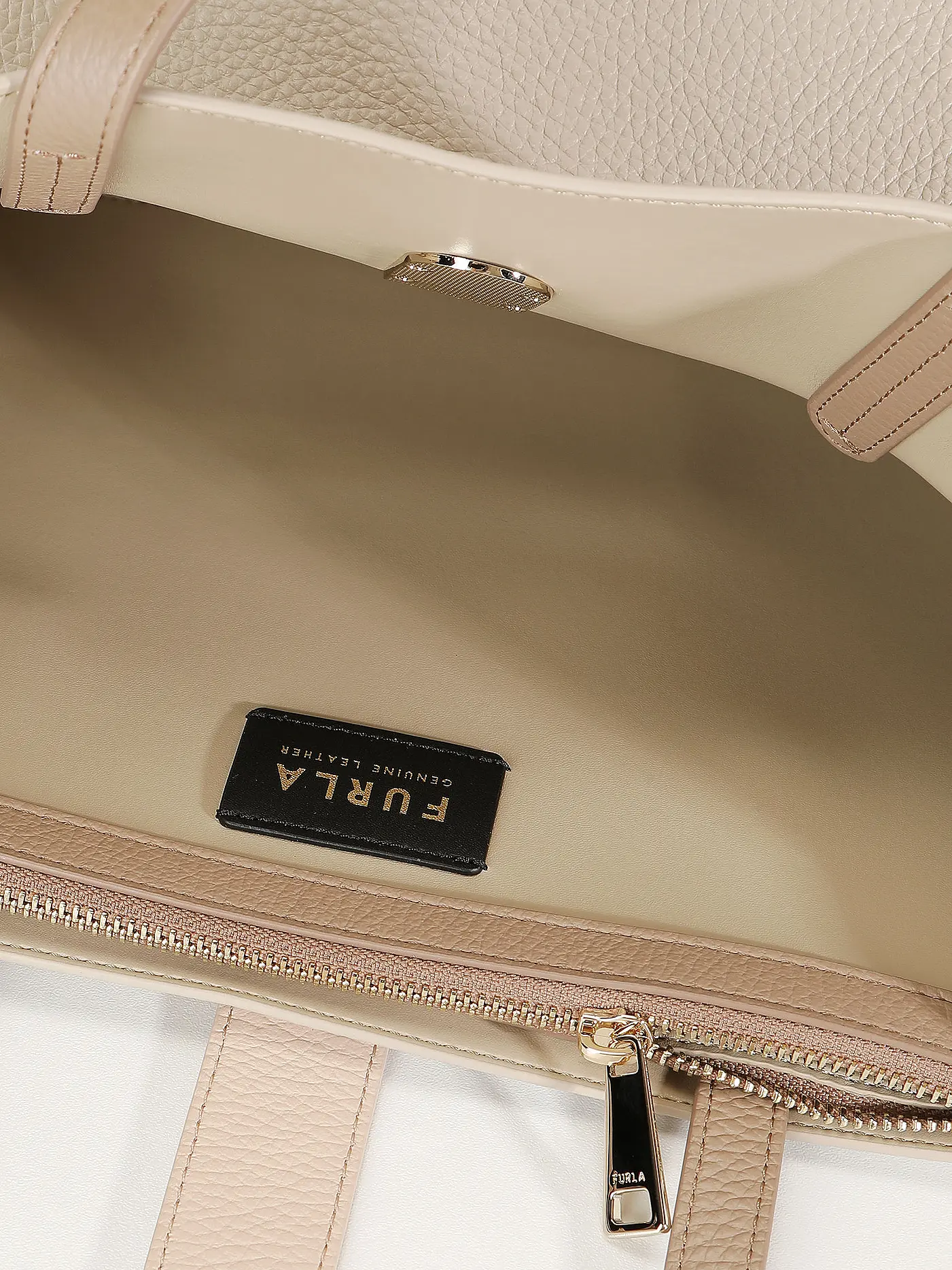 FURLA | Ledertasche - Shopper SOFIA Medium | beige