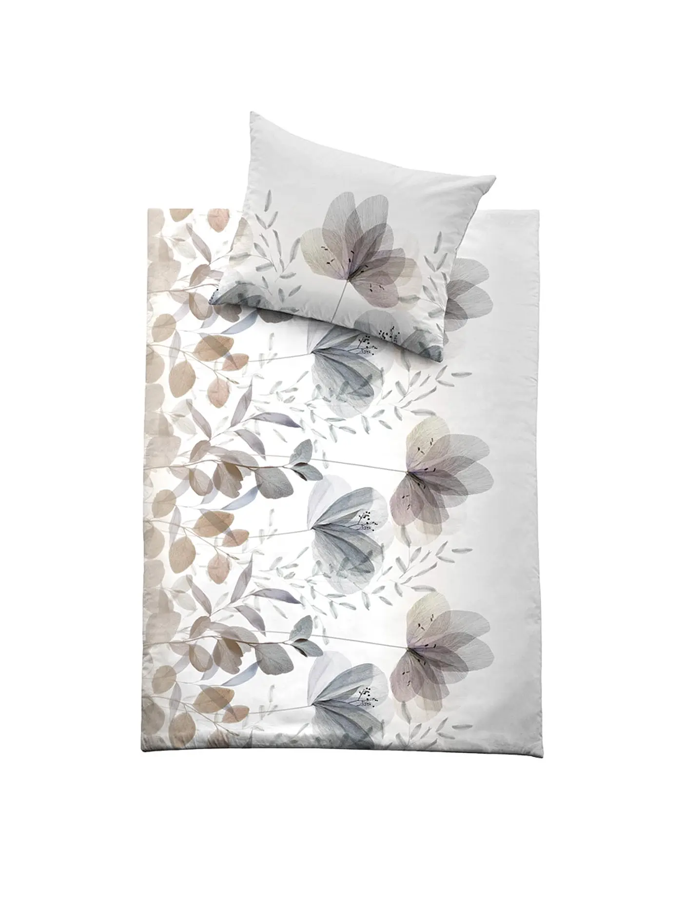FUSSENEGGER | Premium Satin Bettwäsche 70x90cm/140x200cm Grau | grau