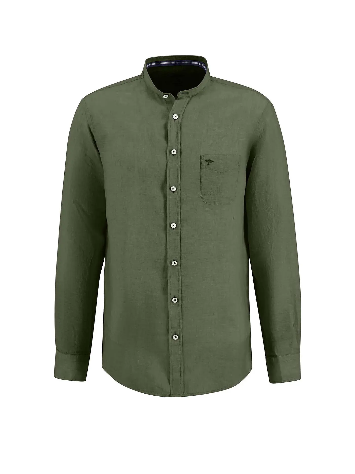 FYNCH HATTON | Leinenhemd Casual Fit  | olive