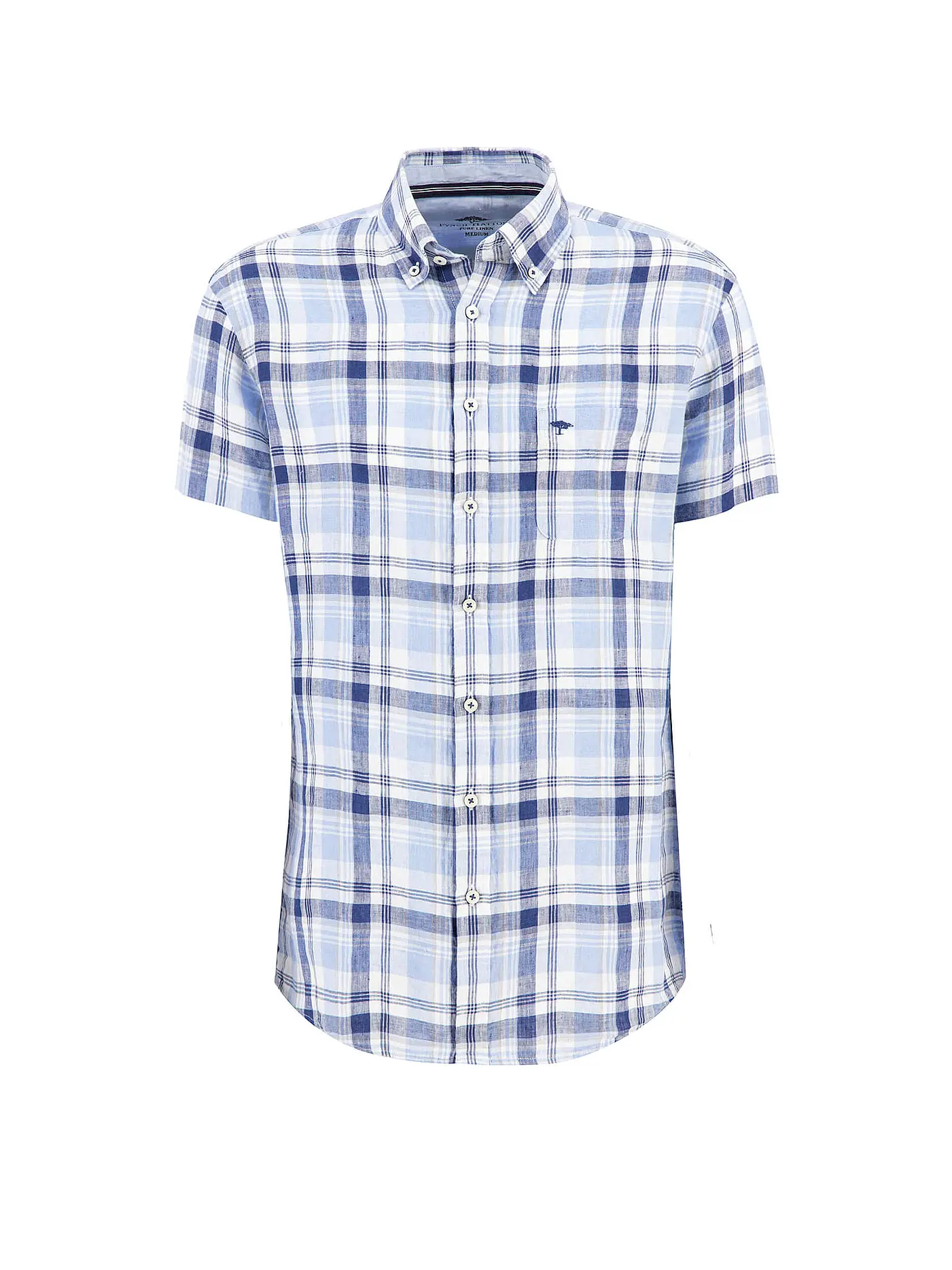 FYNCH HATTON | Leinenhemd Regular Fit  | hellblau