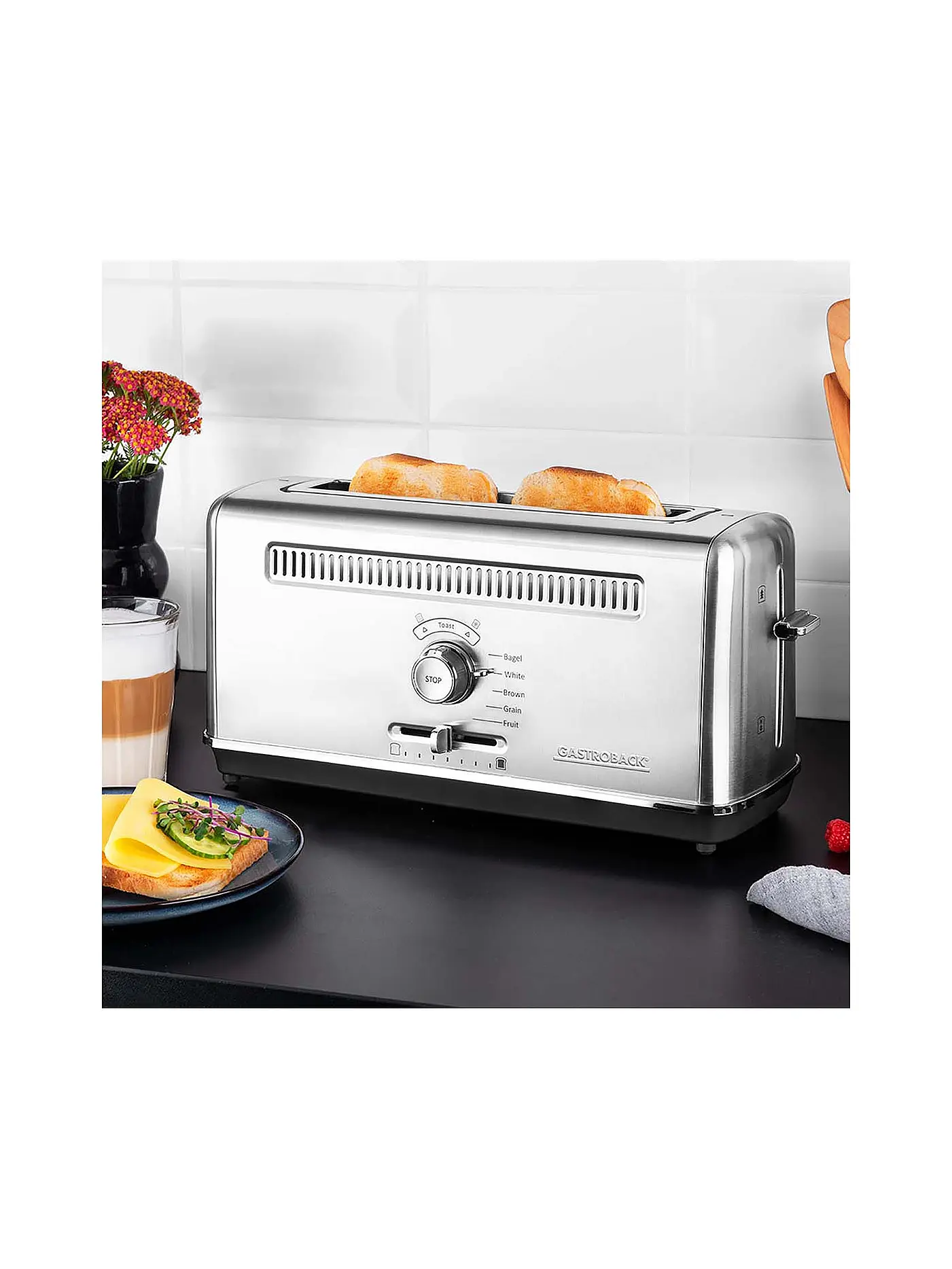 GASTROBACK | Design Toaster Advanced 4S Edelstahl 42394 | silber