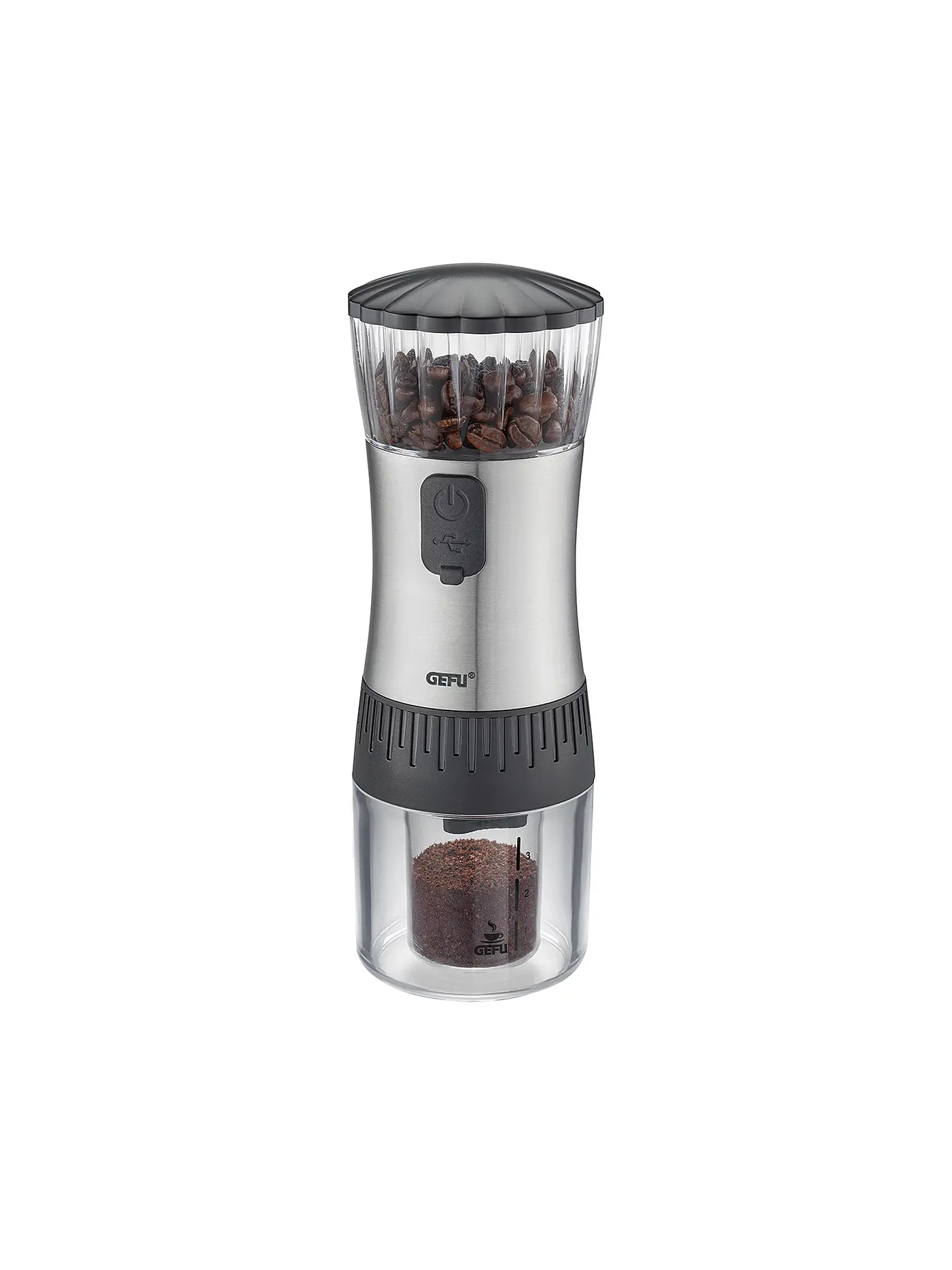 GEFU | Kaffeemühle POLVE, elektrisch USB | silber