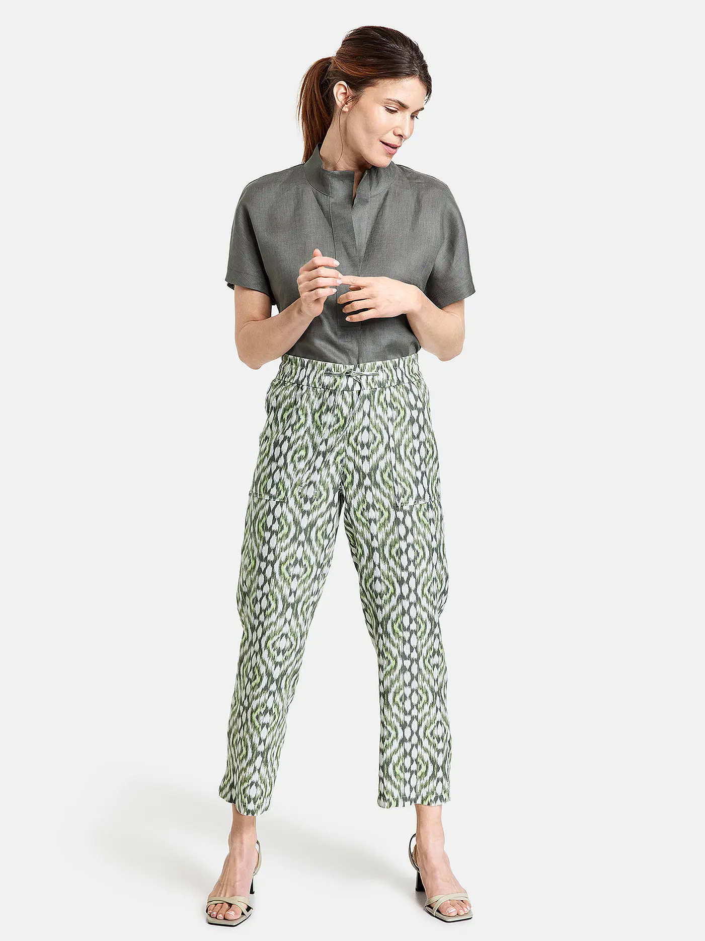 GERRY WEBER | Leinenhose 7/8 | olive