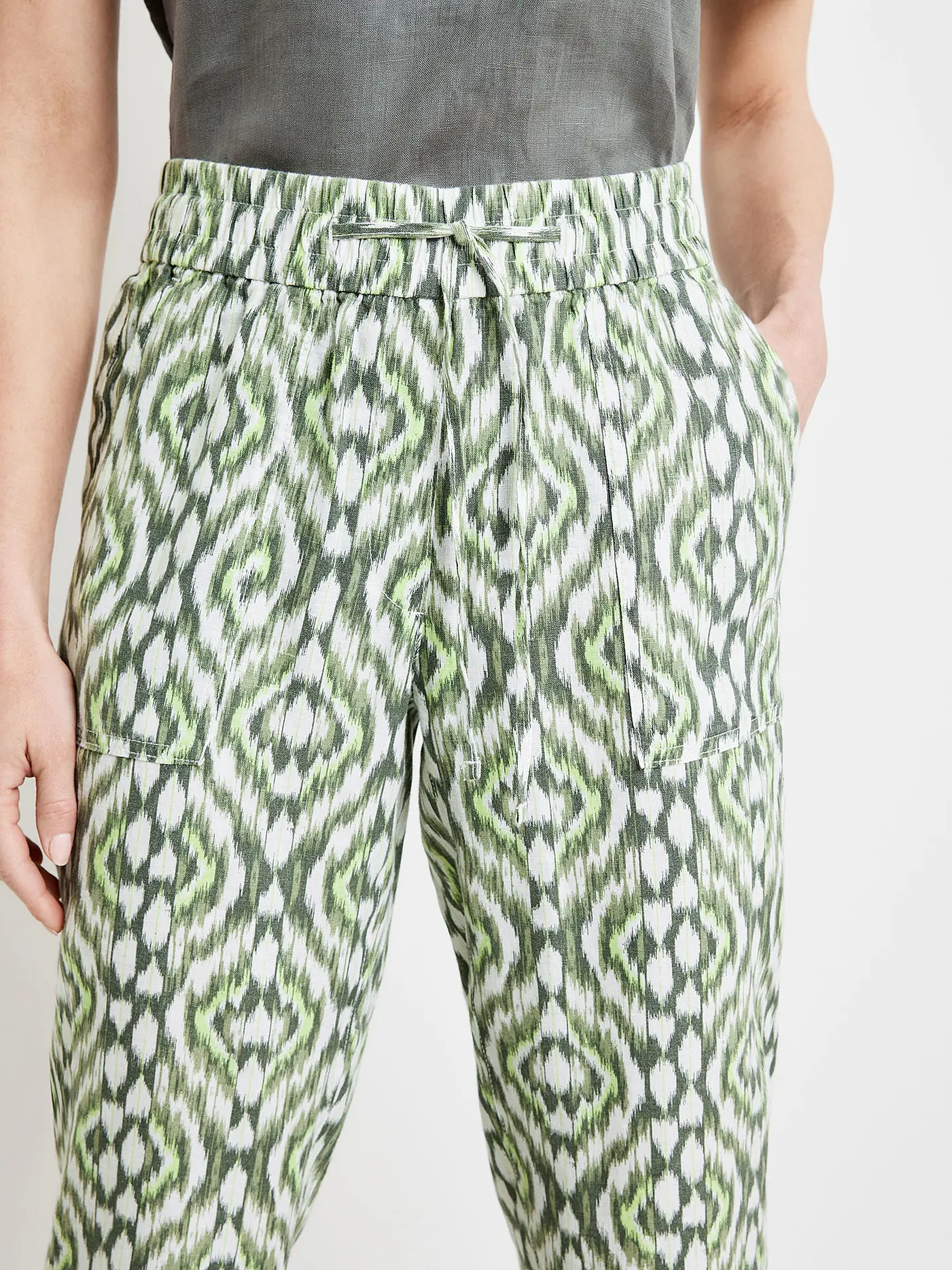 GERRY WEBER | Leinenhose 7/8 | olive