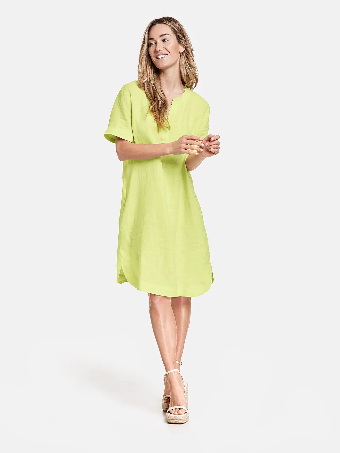 GERRY WEBER | Leinenkleid  | hellgrün