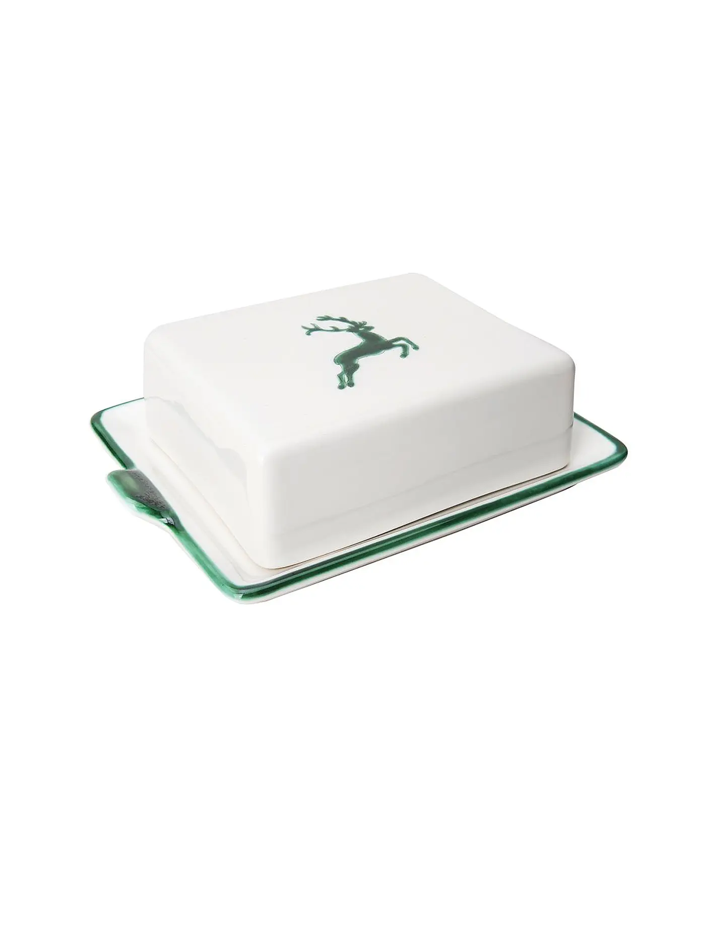 GMUNDNER KERAMIK | Butterdose  "Grüner Hirsch" 250g | grün