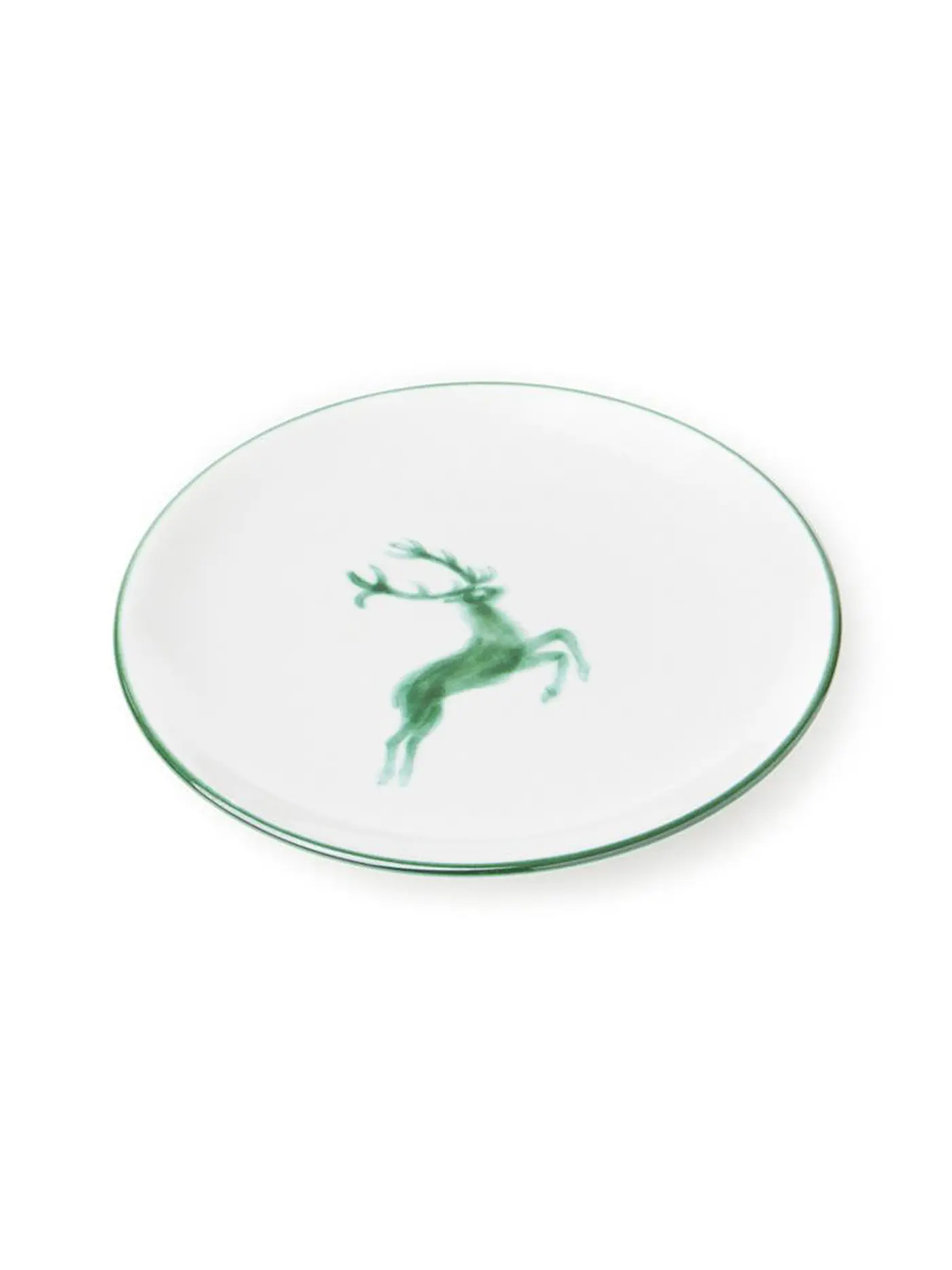 GMUNDNER KERAMIK | Dessertteller Cup "Grüner Hirsch" 20cm | grün