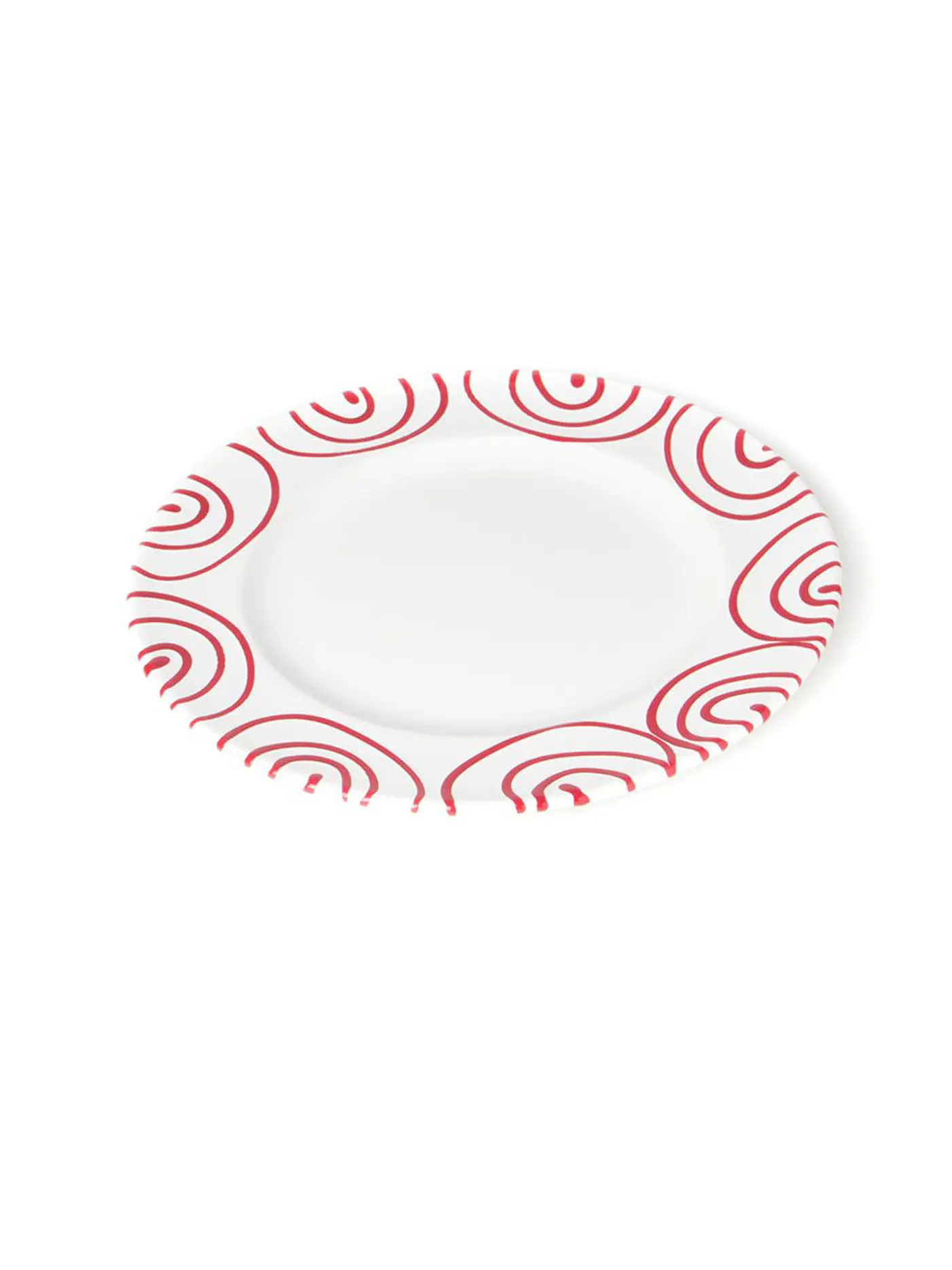 GMUNDNER KERAMIK | Dessertteller Gourmet "Grau Geflammt" 22cm | rot