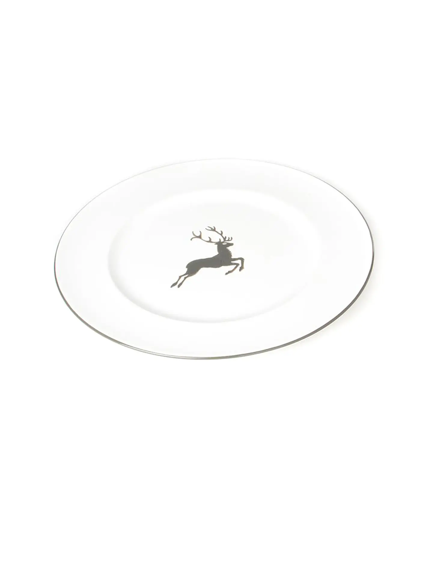 GMUNDNER KERAMIK | Fleischteller Gourmet "Grauer Hirsch" 27cm | grau