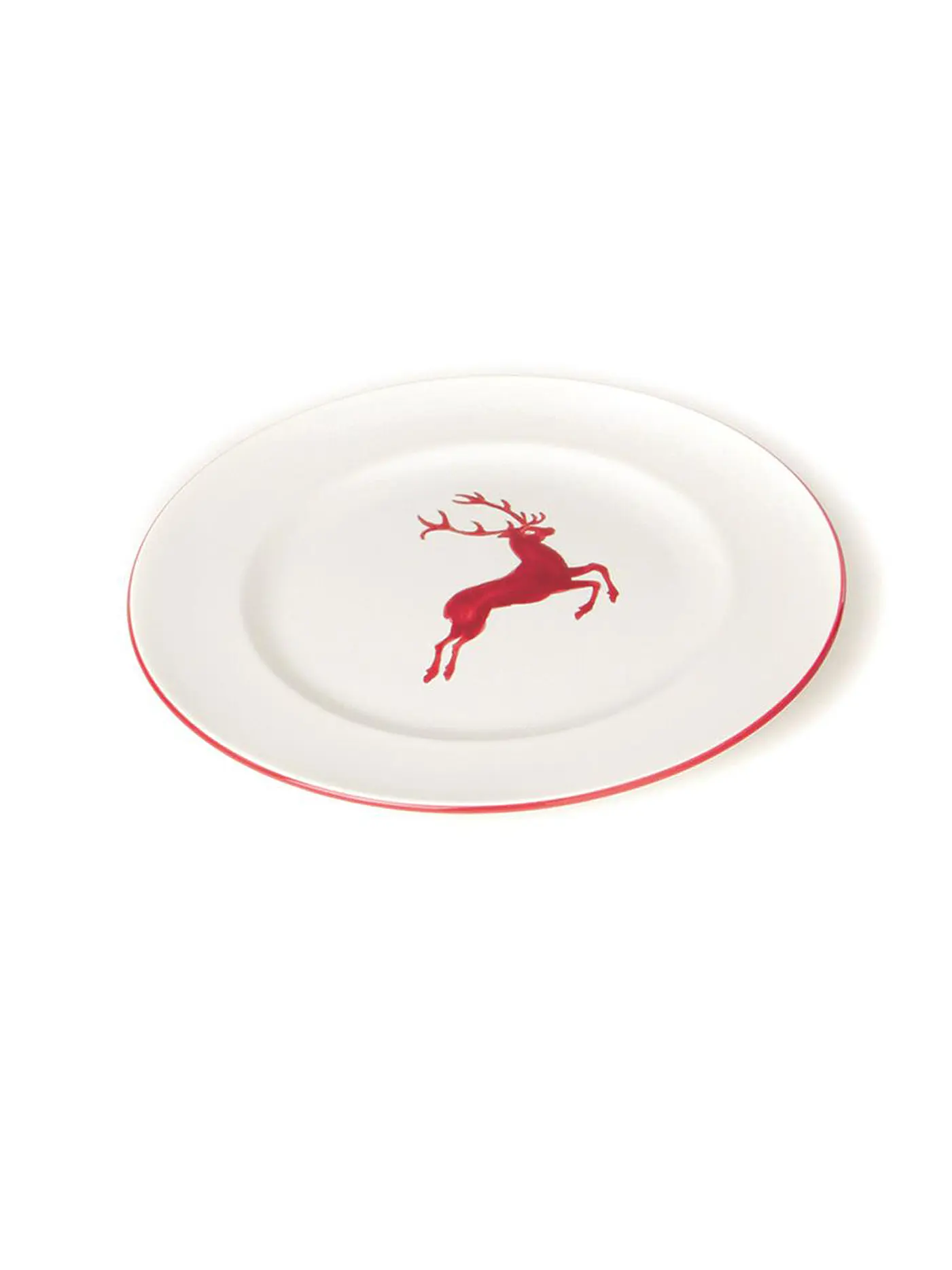 GMUNDNER KERAMIK | Fleischteller Gourmet "Rubinroter Hirsch" 27cm | rot