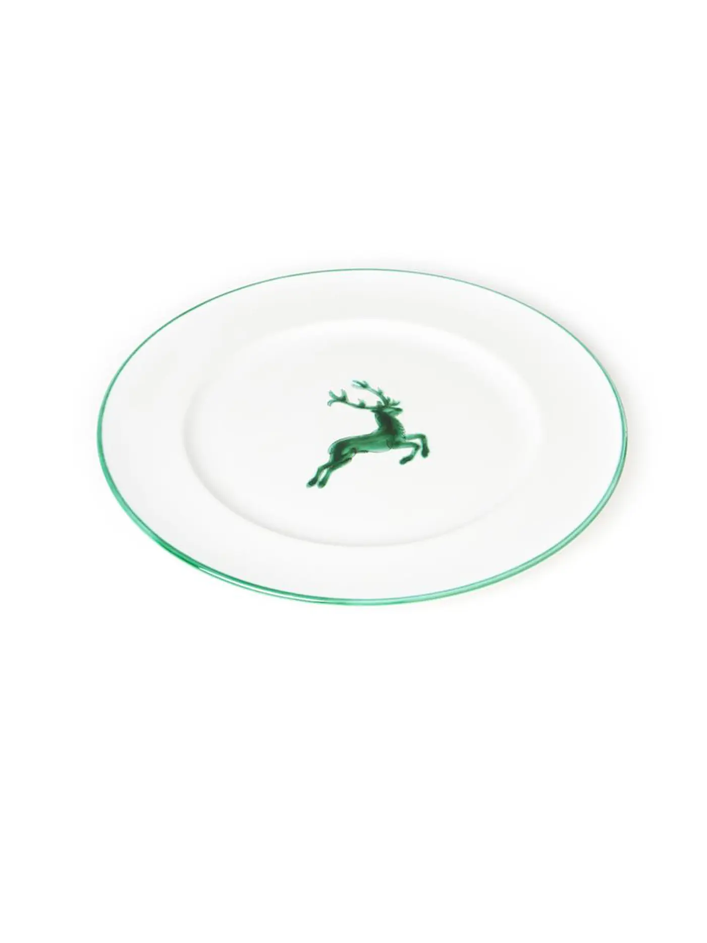 GMUNDNER KERAMIK | Fleischteller Gourmet "Rubinroter Hirsch" 27cm | grün