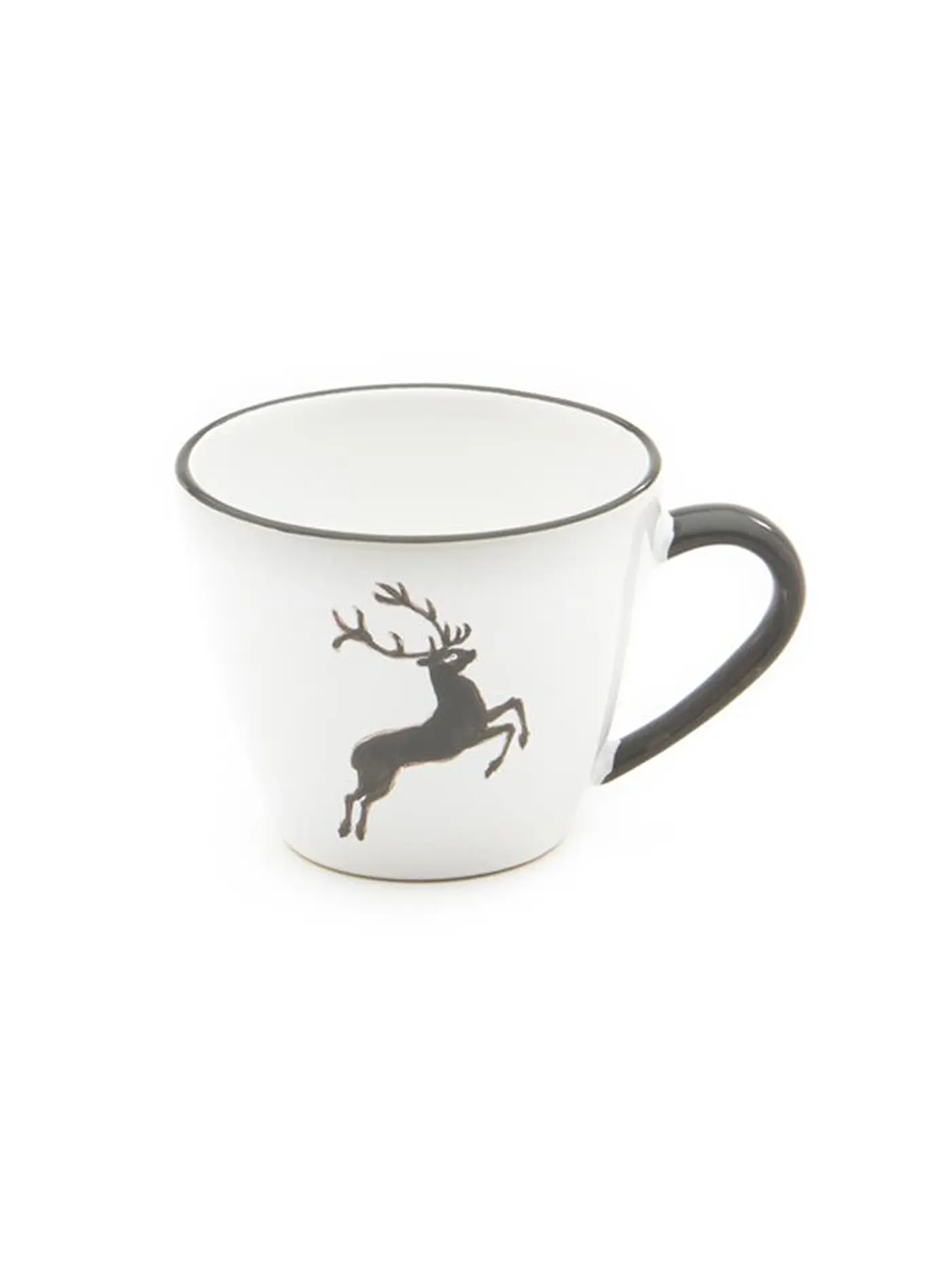 GMUNDNER KERAMIK | Kaffeetasse Gourmet "Rubinroter Hirsch" 0,2l | grau