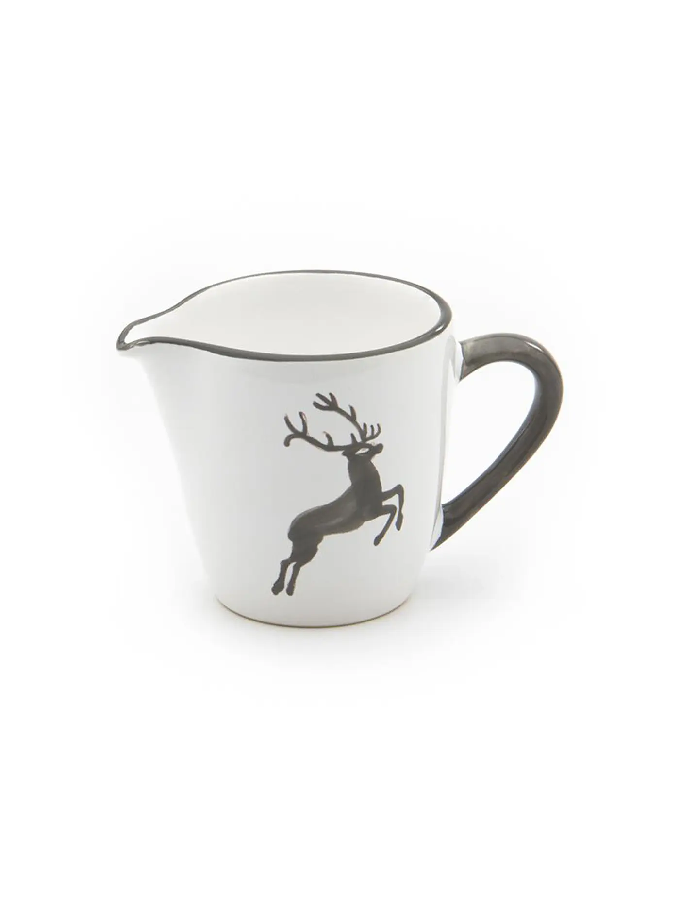 GMUNDNER KERAMIK | Milchgiesser Gourmet "Rubinroter Hirsch" 0,2l | grau