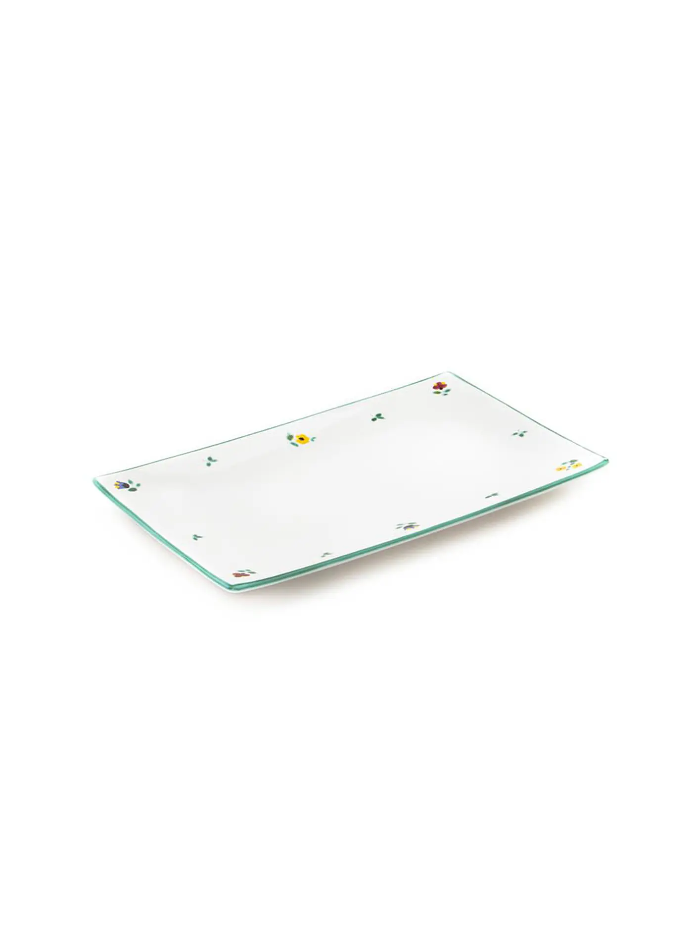GMUNDNER KERAMIK | Platte rechteckig "Streublumen" 36x15cm | bunt