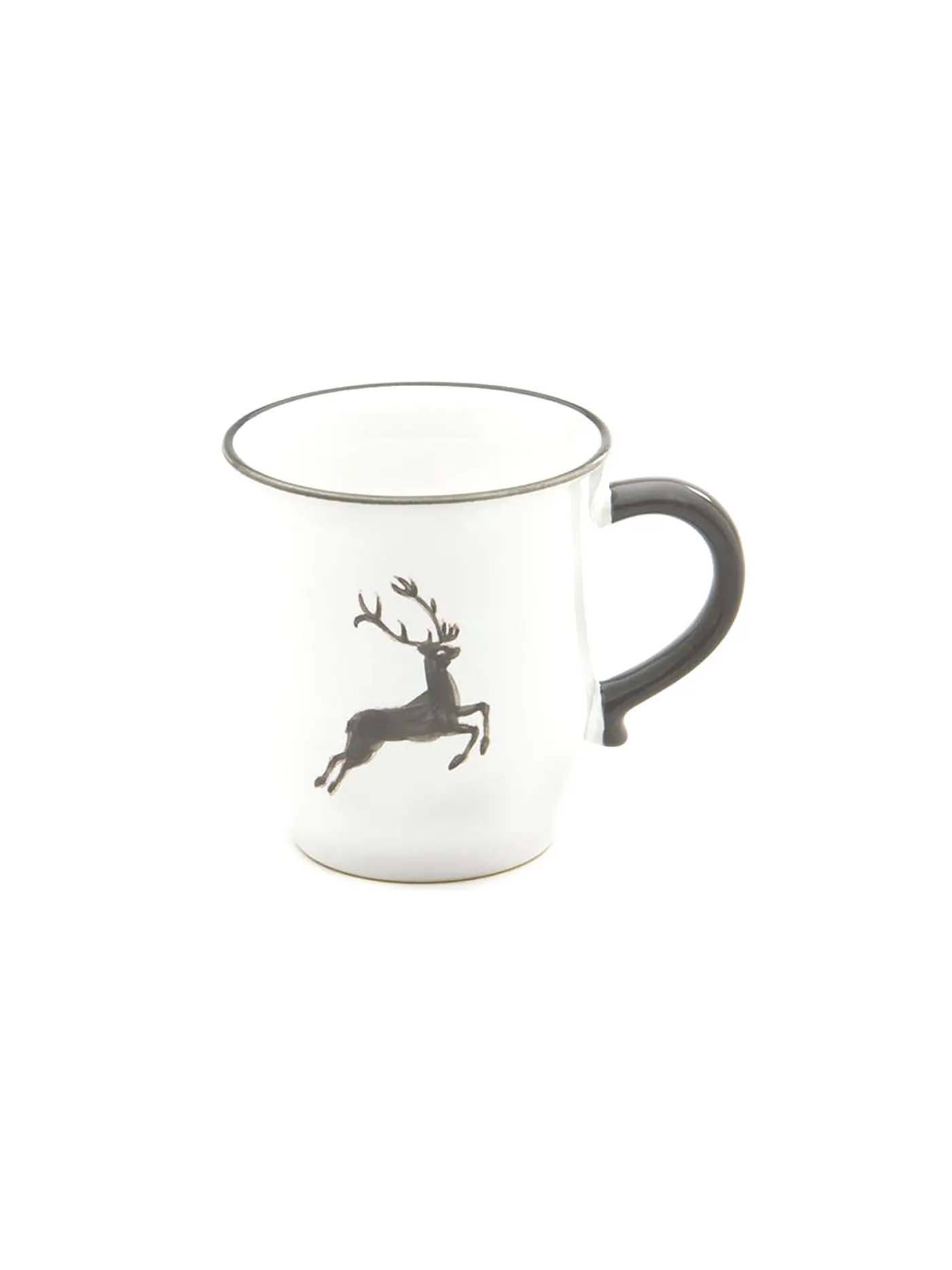 GMUNDNER KERAMIK | Schokotasse "Rubinroter Hirsch" 0,3l | grau