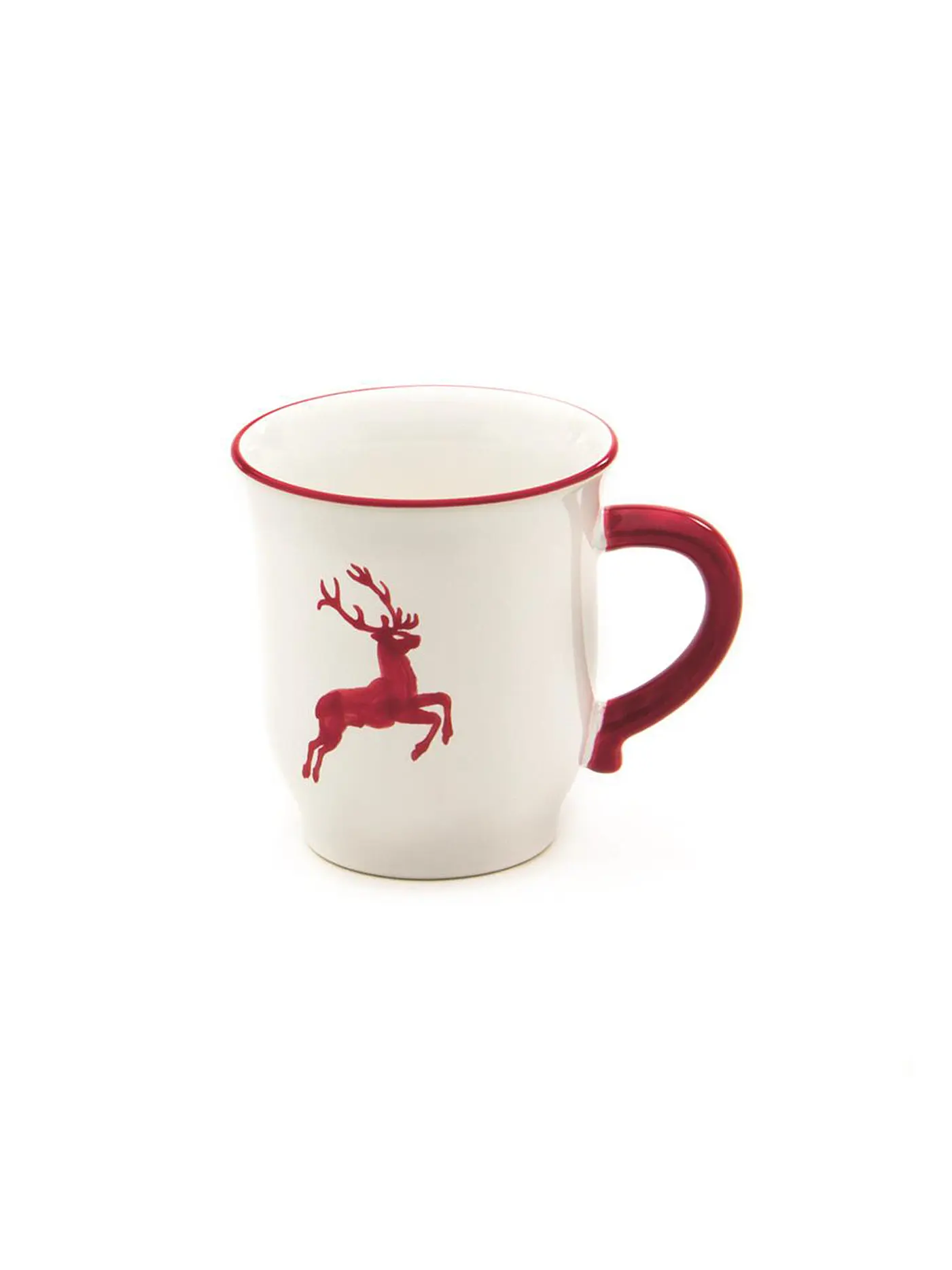 GMUNDNER KERAMIK | Schokotasse "Rubinroter Hirsch" 0,3l | rot