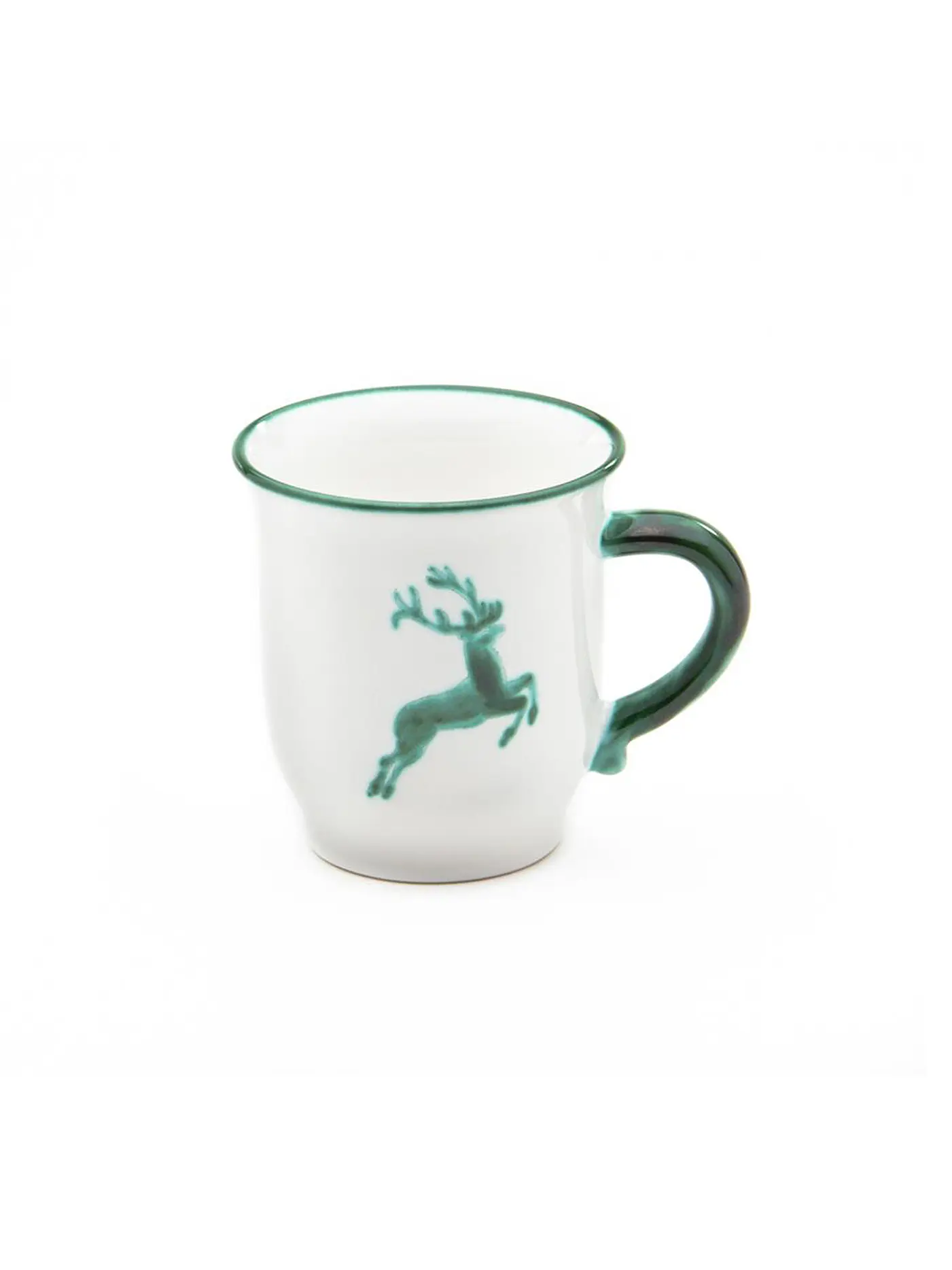 GMUNDNER KERAMIK | Schokotasse "Rubinroter Hirsch" 0,3l | grün