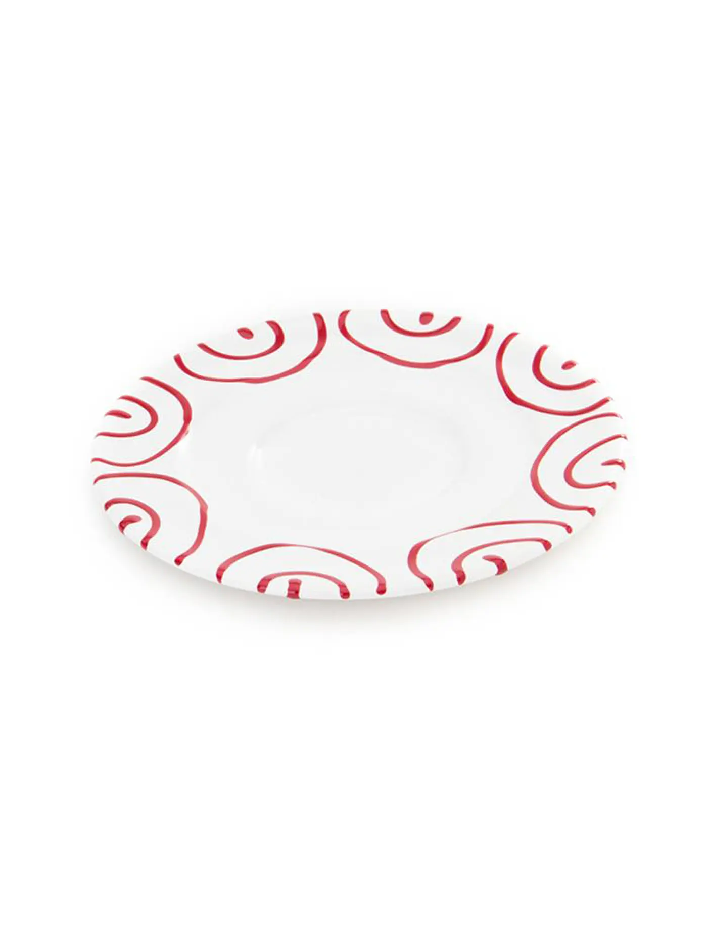GMUNDNER KERAMIK | Unterteller Kaffee Gourmet 16cm Schwarz geflammt | rot