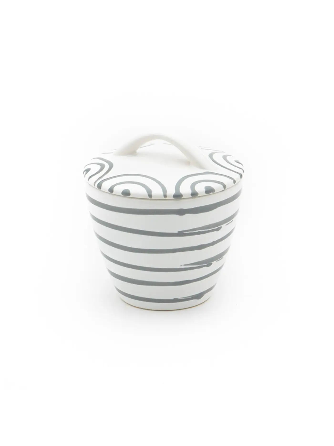 GMUNDNER KERAMIK | Zuckerdose Gourmet 9cm (rotgeflammt) | grau