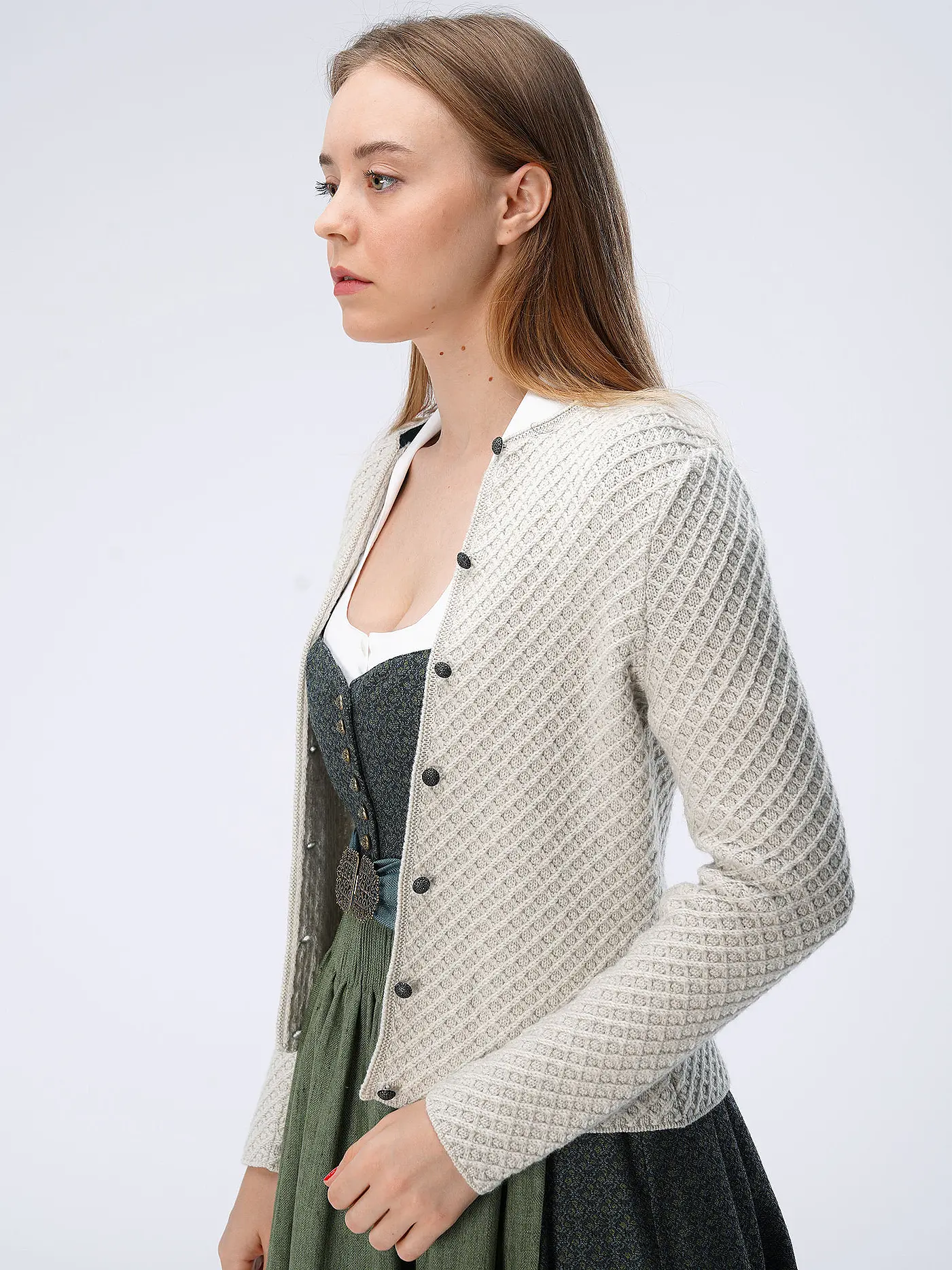 GOTTSEIDANK | Trachten Strickjacke VEVI  | creme